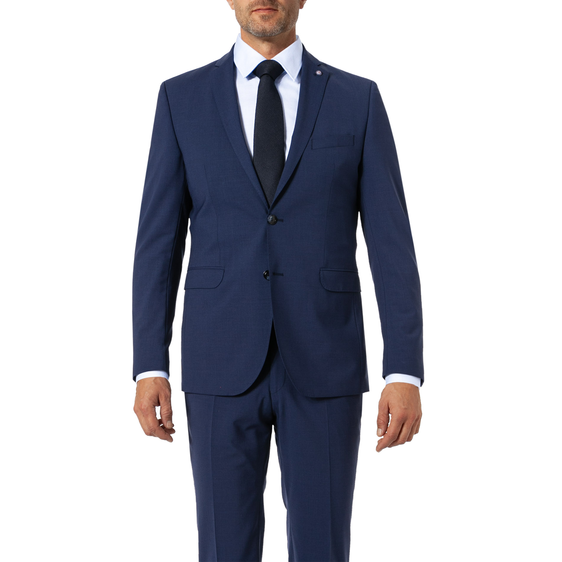 CG Herren Sakko blau Wolle Slim Fit