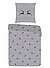 Bettwäsche, 135x200 cm, Mako Satin, graumeliert-graphit gemustert - grau-grau