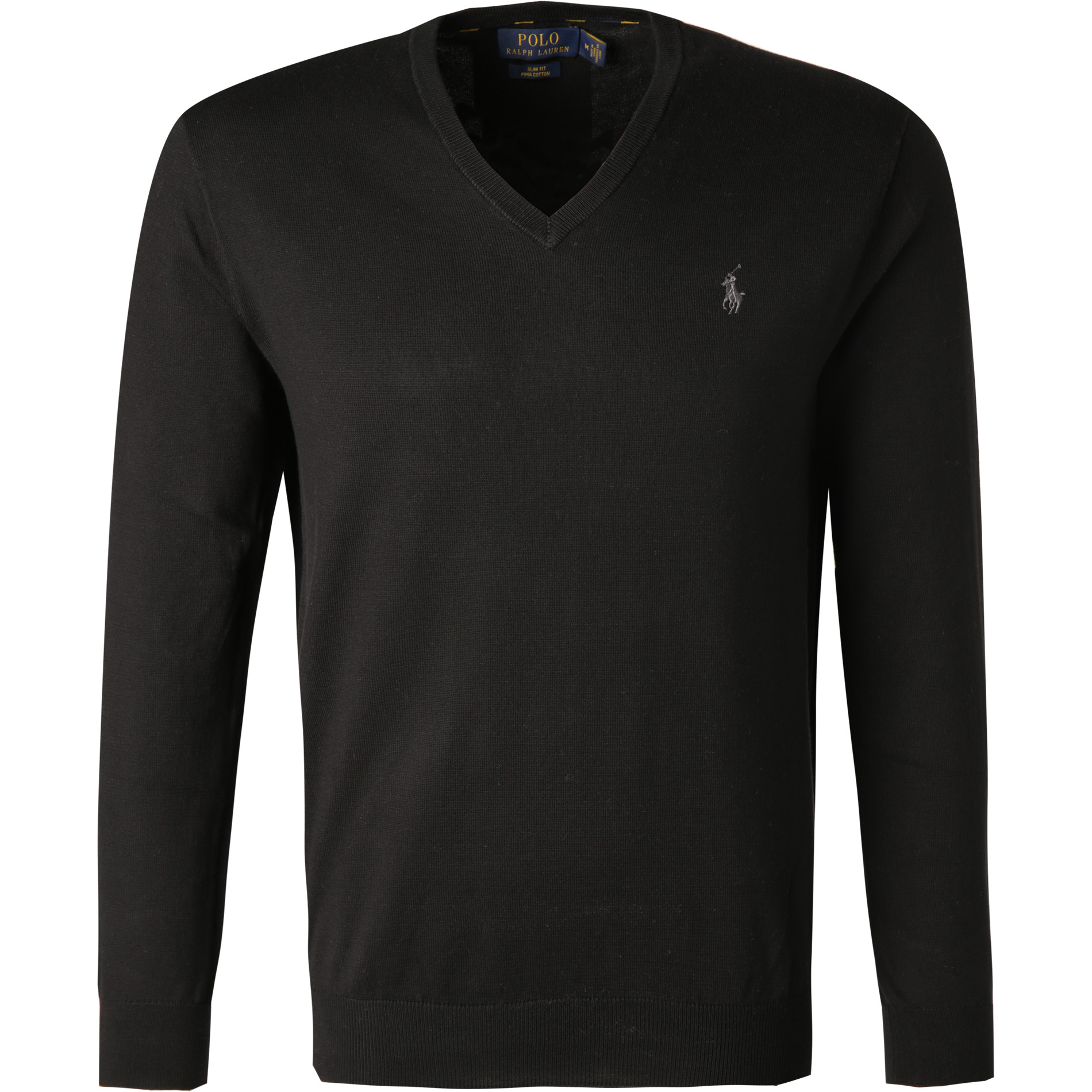Polo Ralph Lauren Herren Pullover schwarz unifarben Slim Fit