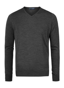 Stylingtipps Beschreibungsbild von John Smedley V-Pullover Bobby charcoal