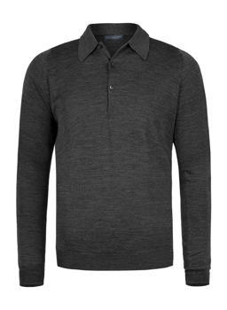 Stylingtipps Beschreibungsbild von John Smedley Polo Pullover Dorset charcoal
