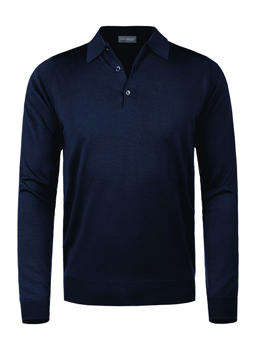 Stylingtipps Beschreibungsbild von John Smedley Polo Pullover Dorset midnight