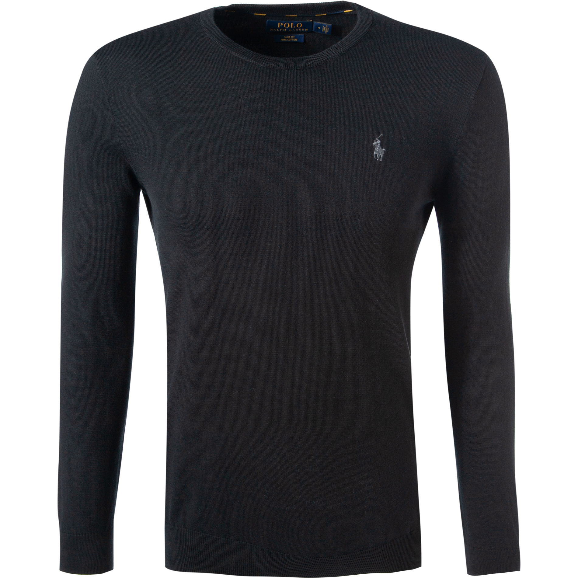 Polo Ralph Lauren Herren Pullover schwarz unifarben Slim Fit