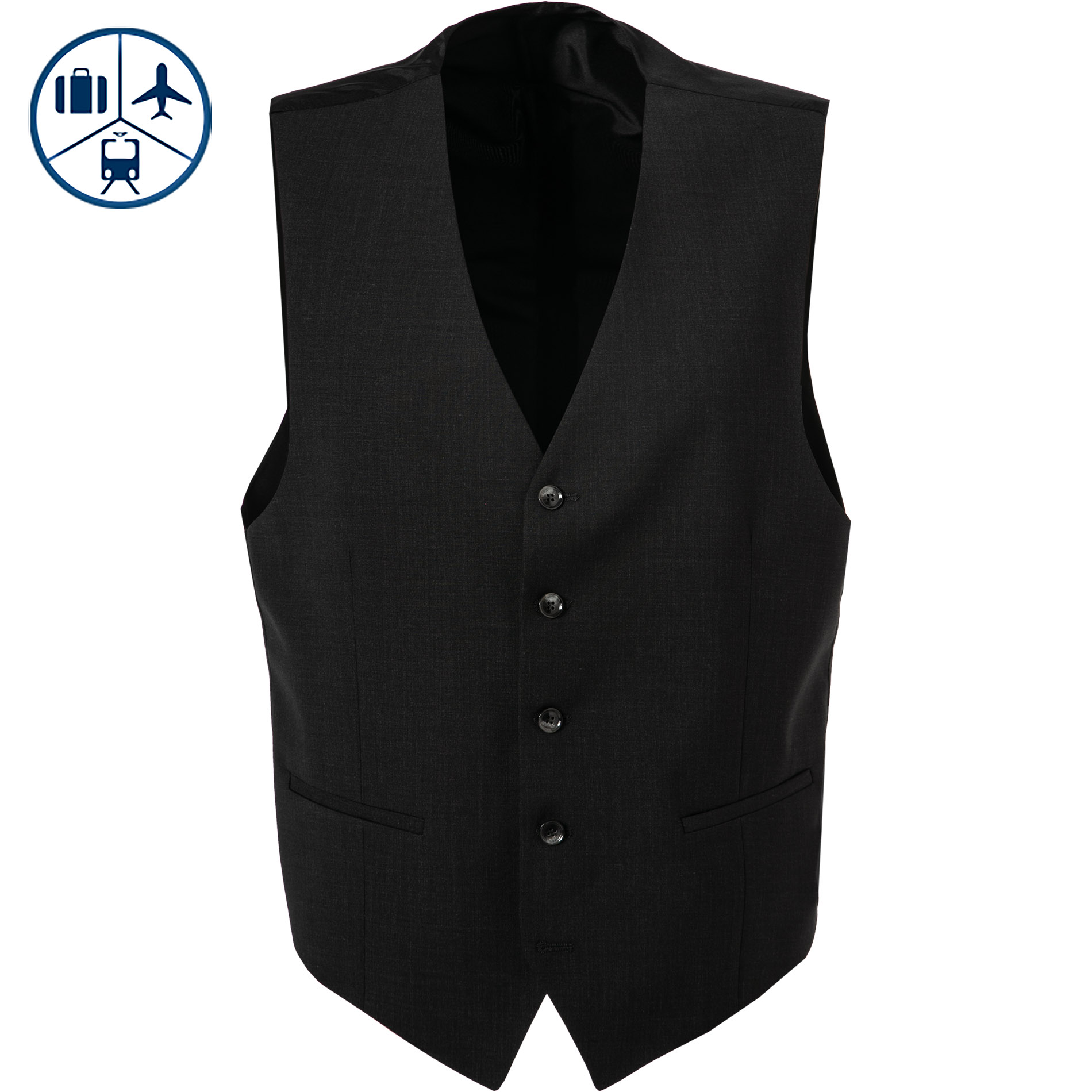 Carl Gross Herren Weste grau Schurwoll-Stretch