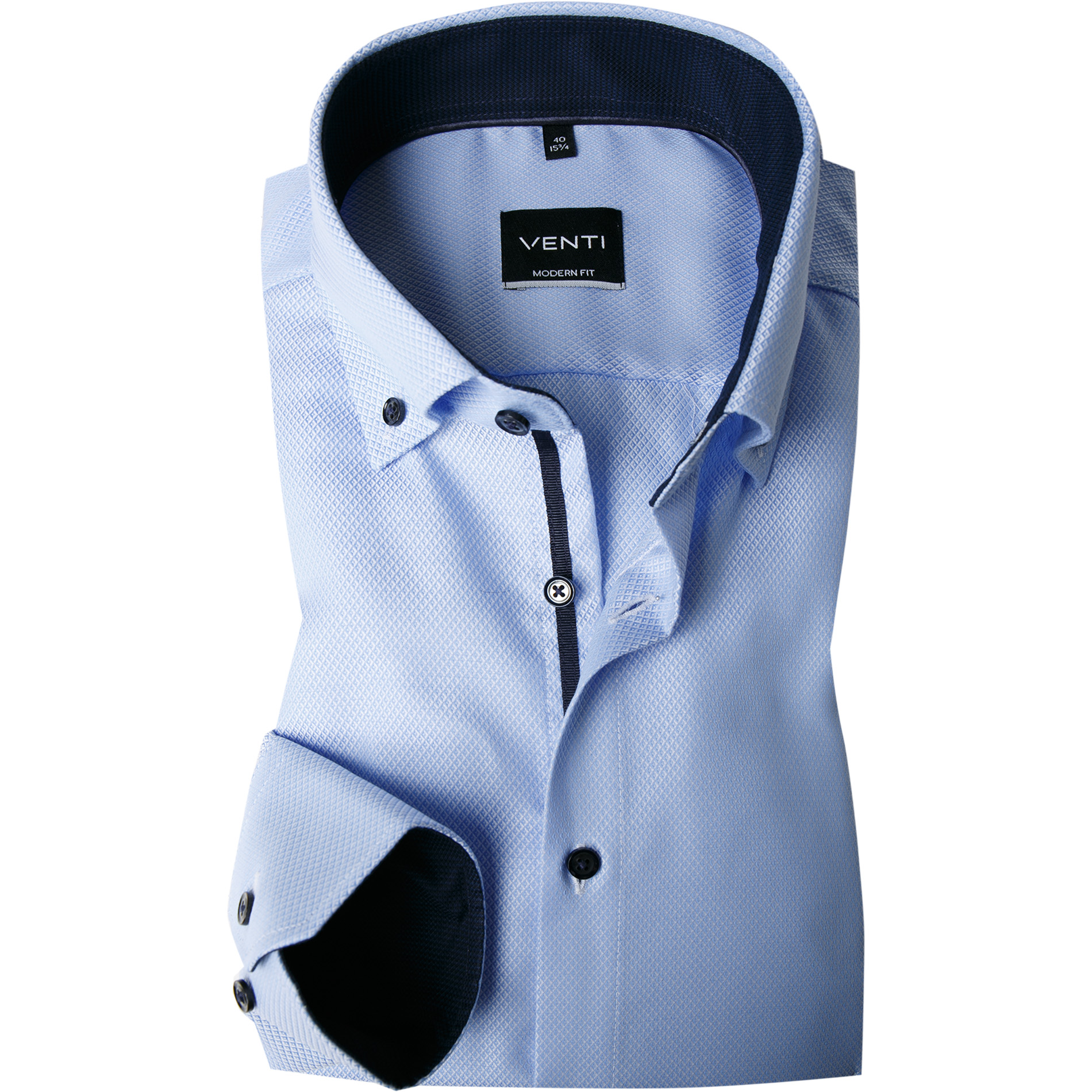 VENTI Herren Hemd blau Baumwolle