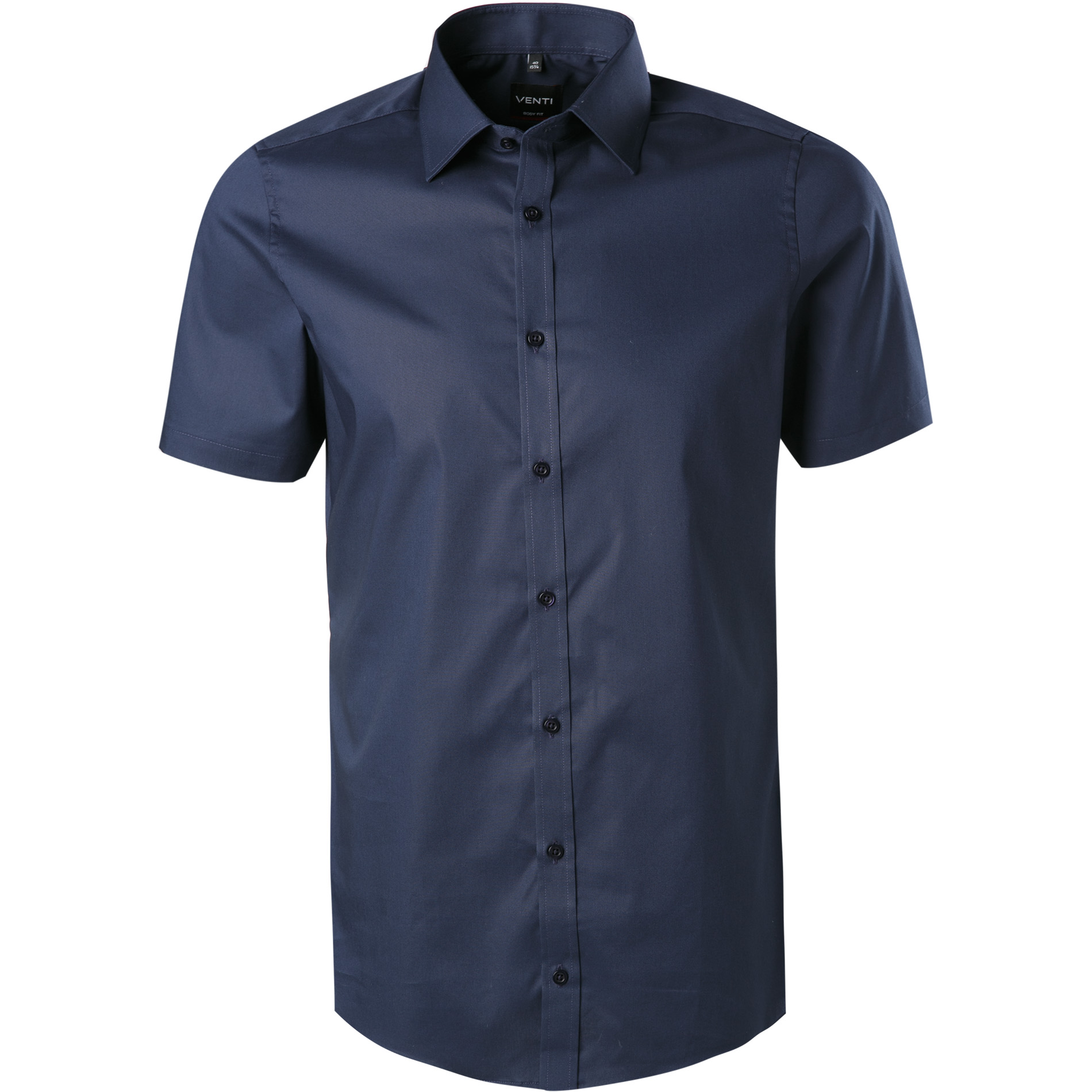 VENTI Herren Kurzarmhemd blau Baumwolle