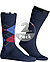 Socken, Baumwolle, navy gemustert - navy