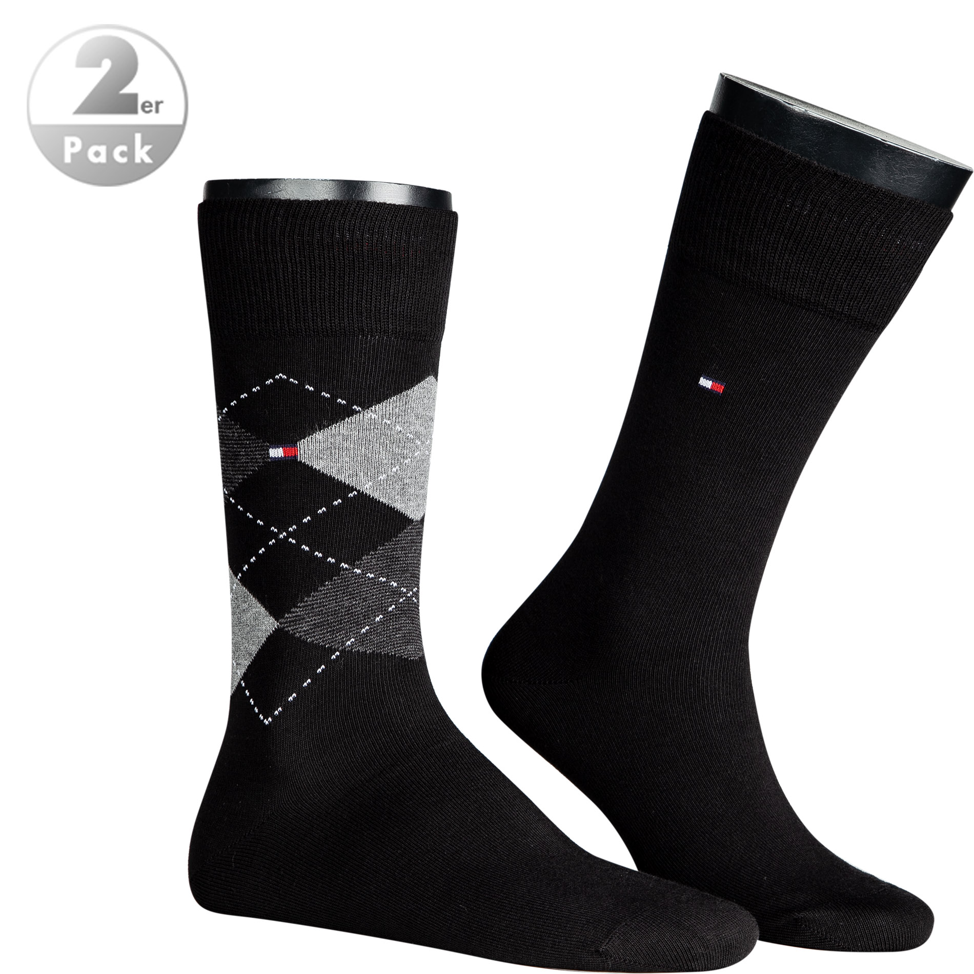 Tommy Hilfiger Herren Socken Schwarz Baumwolle & Mix Unifarben
