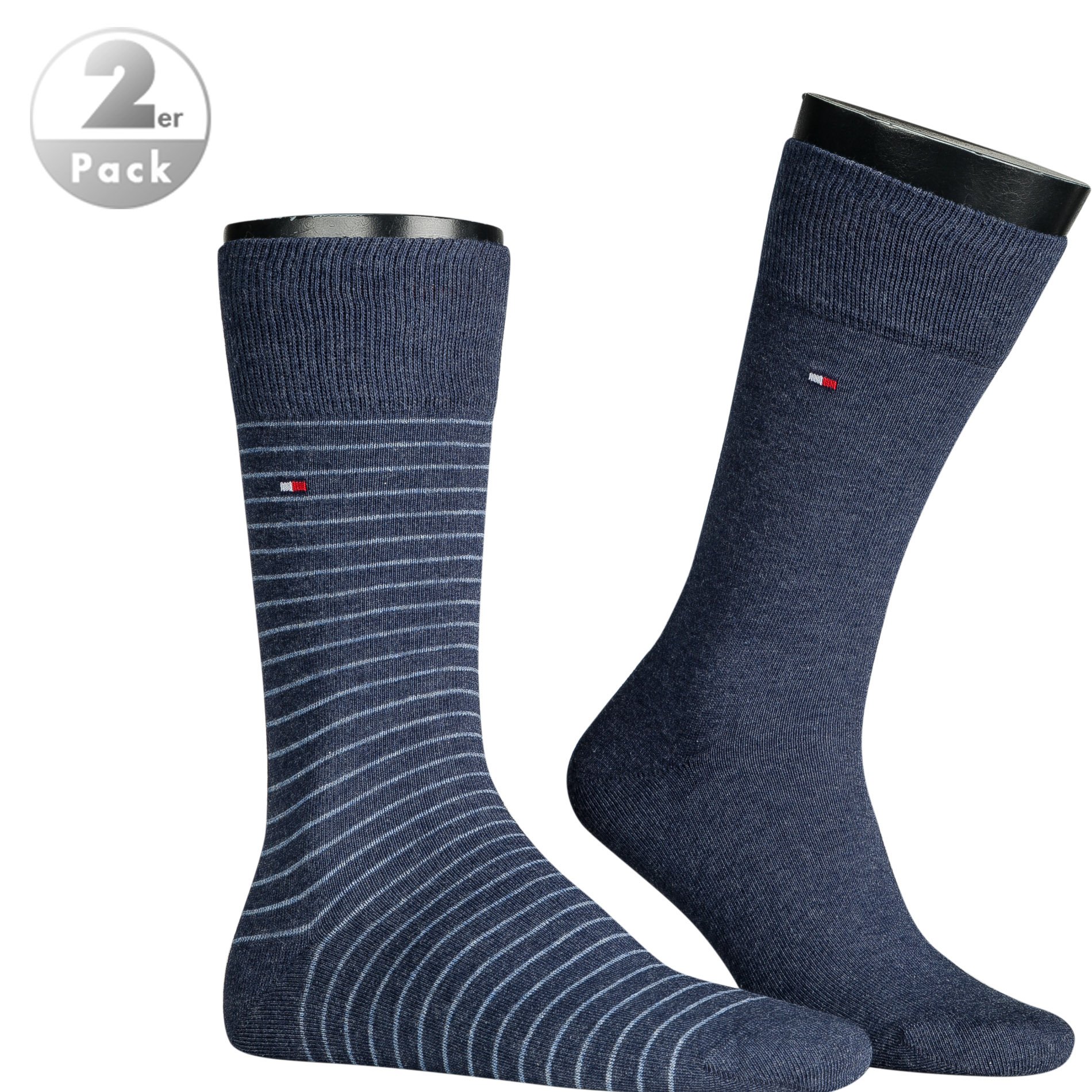 Tommy Hilfiger Herren Socken Blau Baumwolle & Mix Gestreift