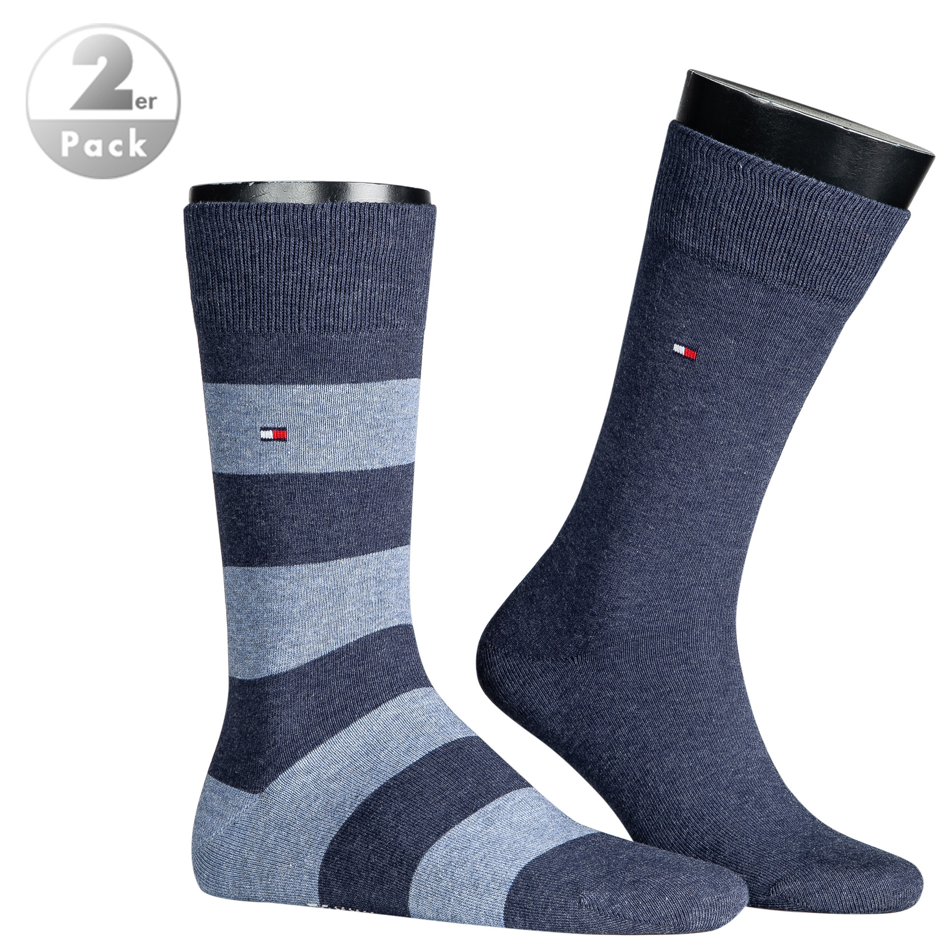 Tommy Hilfiger Herren Socken Blau Baumwolle & Mix Gestreift