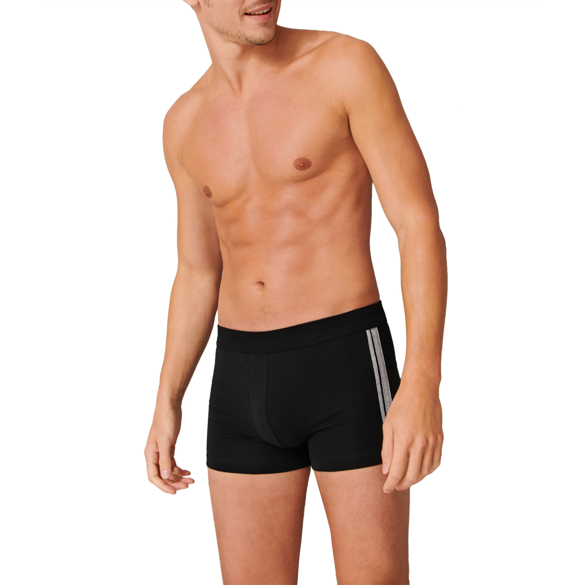Schiesser Herren Shorts schwarz Baumwolle unifarben