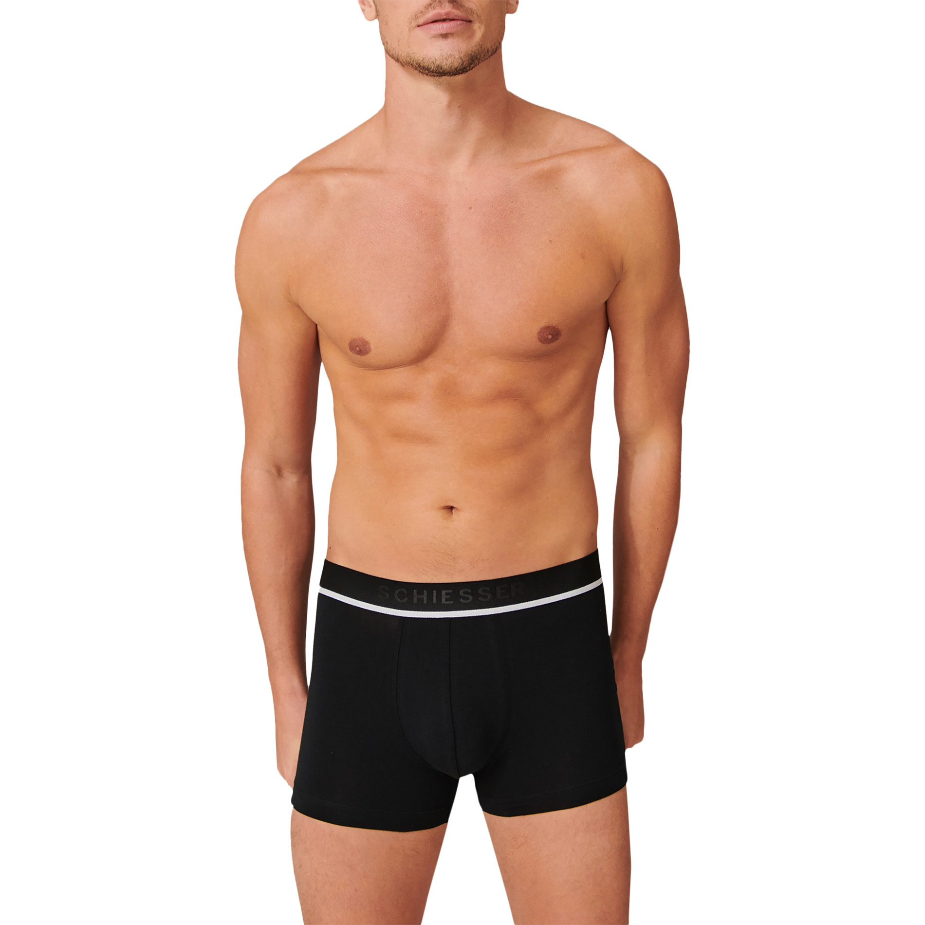 Schiesser Herren Shorts grau Baumwolle meliert