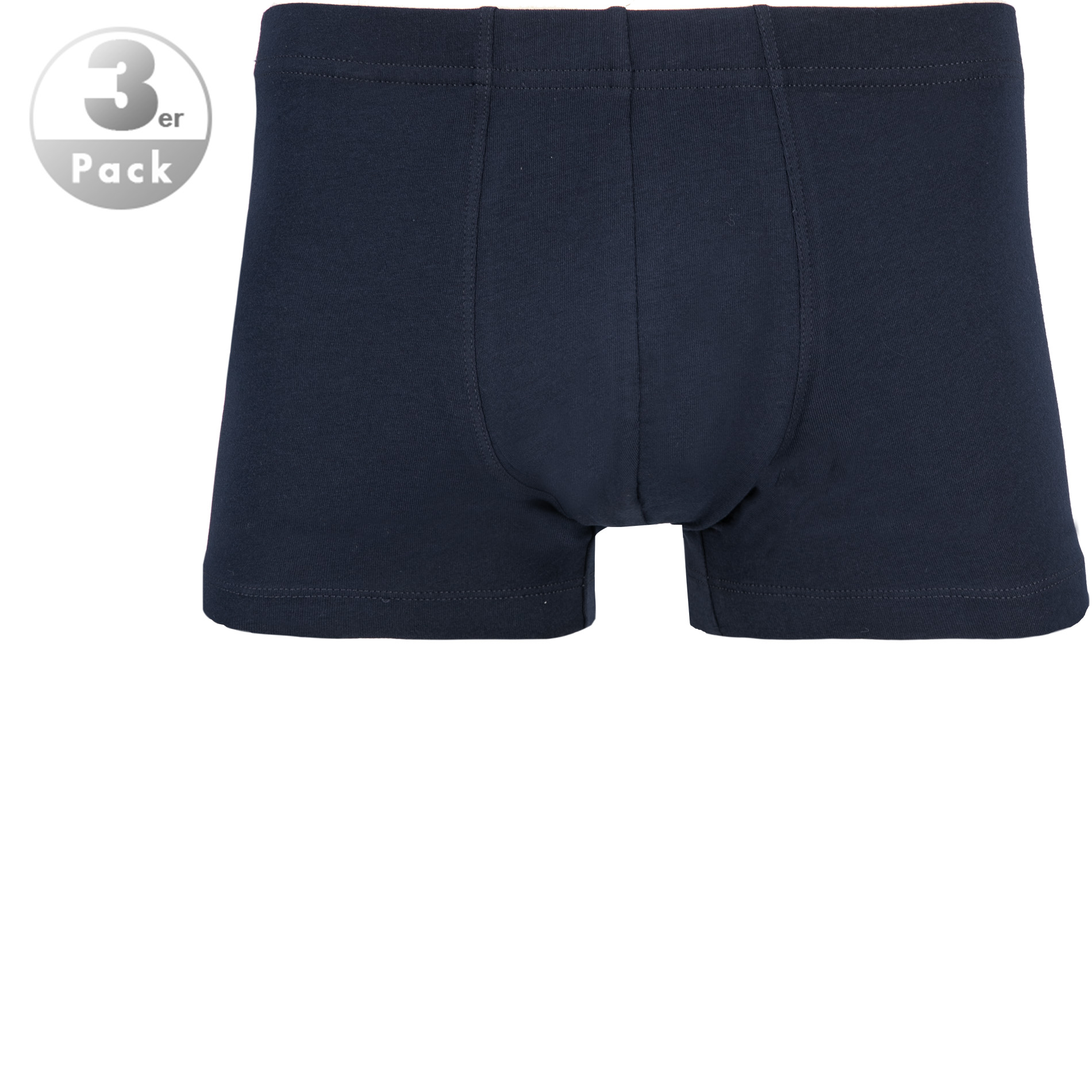 Schiesser Herren Shorts blau Baumwoll-Stretch unifarben