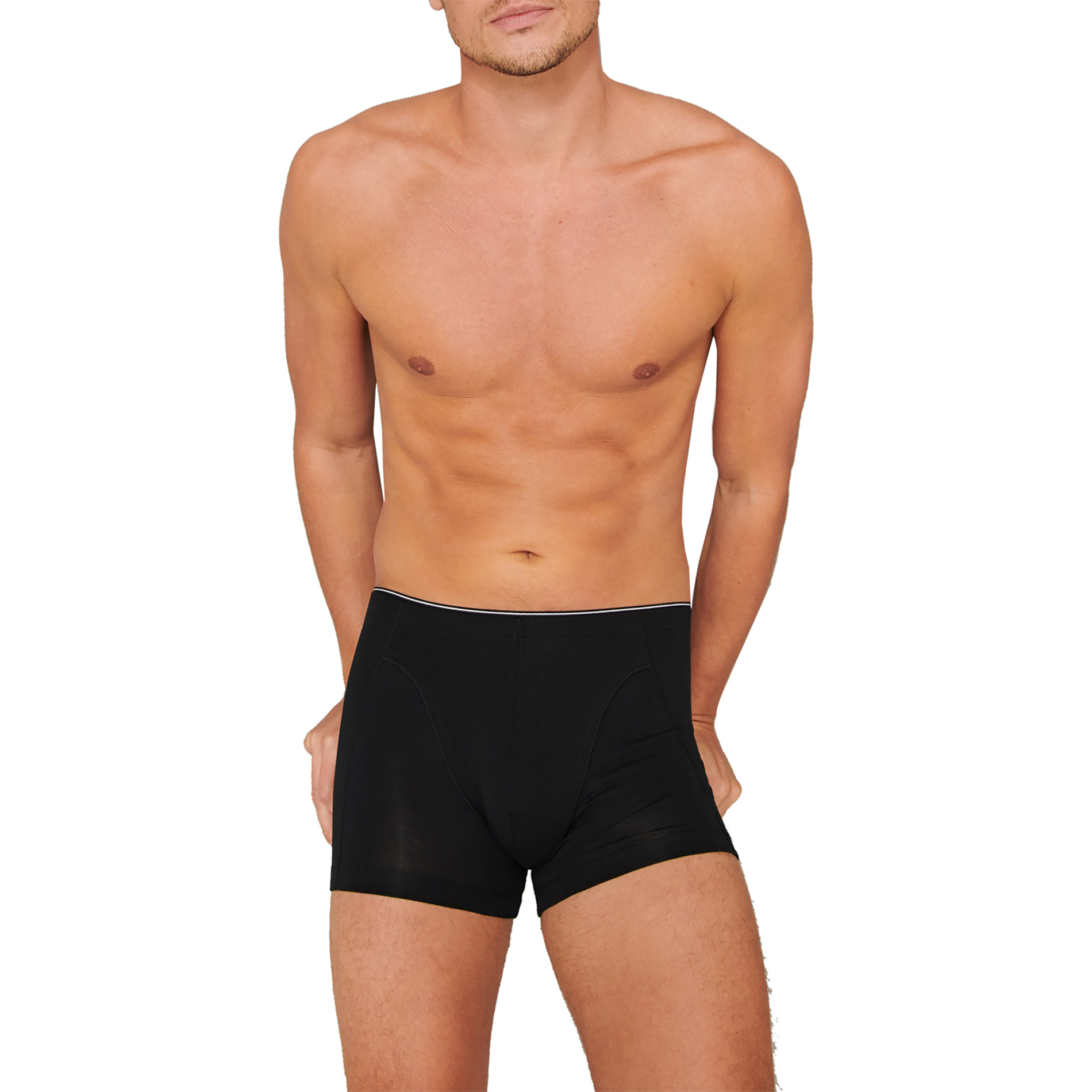 Schiesser Herren Shorts schwarz Baumwolle unifarben