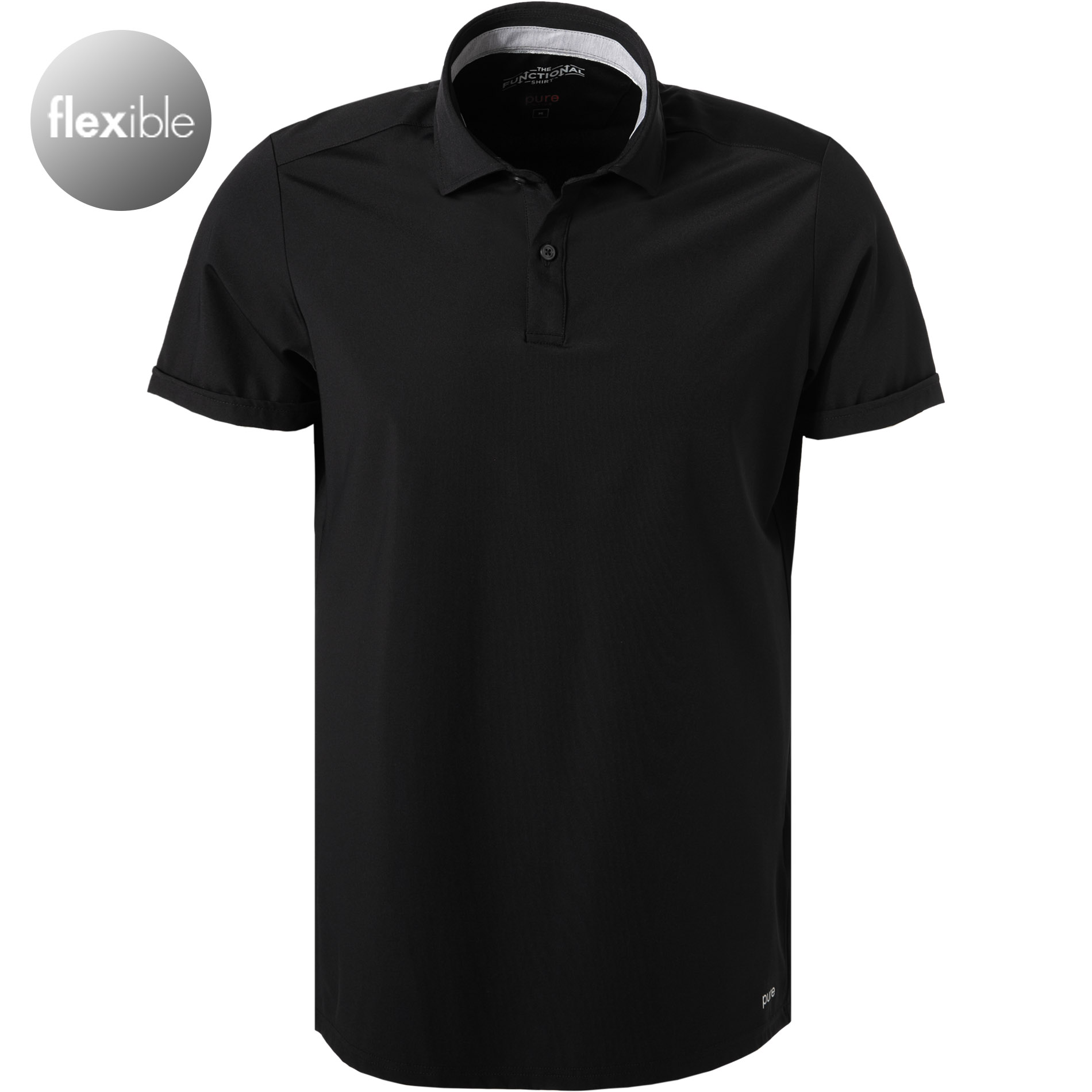 Pure Herren Polo-Shirt Schwarz