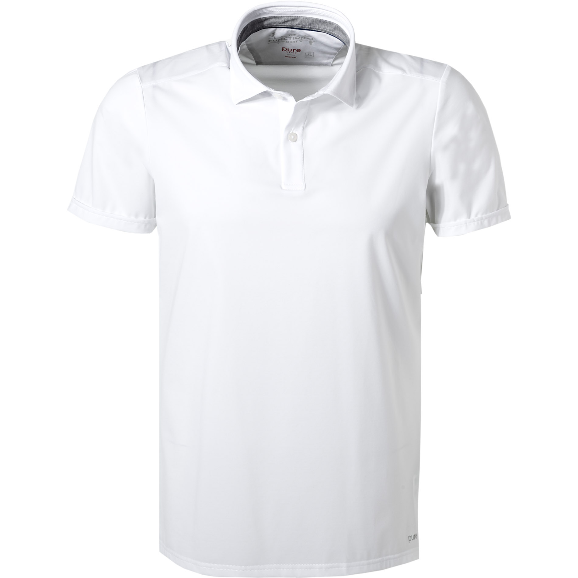 Pure Herren Polo-Shirt Weiß Slim Fit