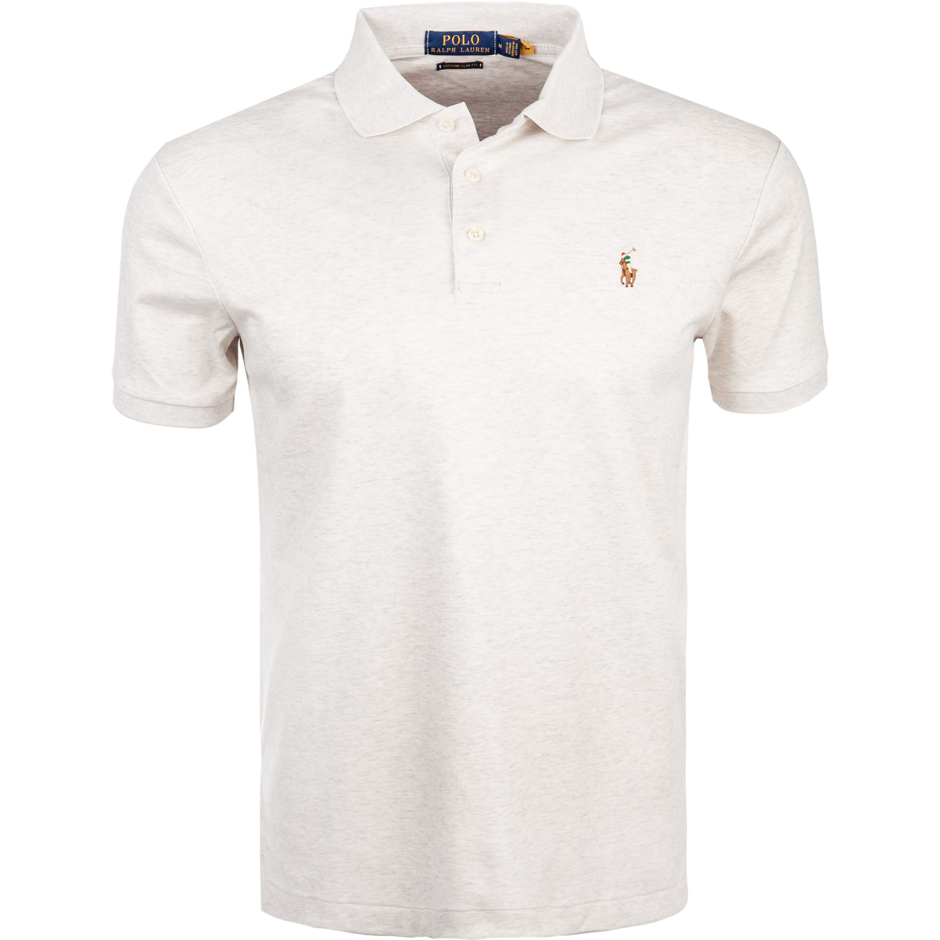 Polo Ralph Lauren Herren Polo-Shirt beige meliert Slim Fit