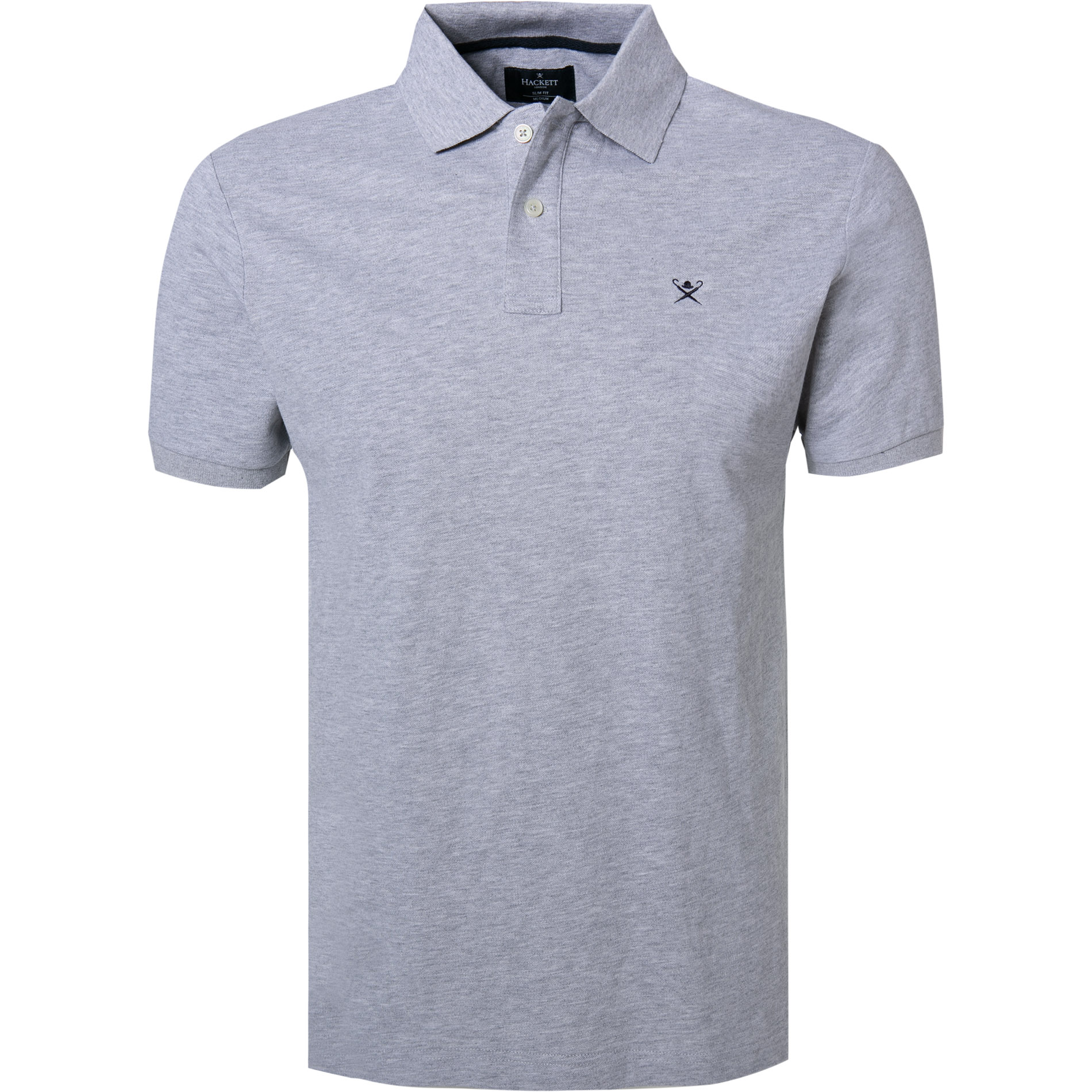 HACKETT Herren Polo-Shirt grau meliert Slim Fit