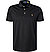 Polo-Shirt, Custom Slim Fit, Baumwoll-Jersey, schwarz - schwarz