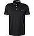 Polo-Shirt, Custom Slim Fit, Baumwoll-Jersey, schwarz - schwarz
