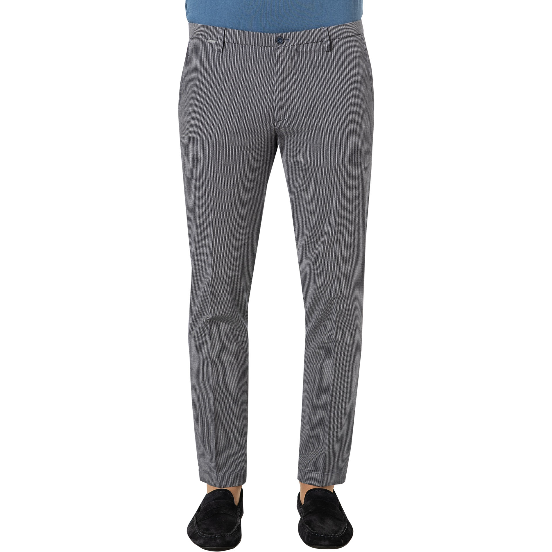 CINQUE Herren Hose blau Baumwolle meliert Slim Fit