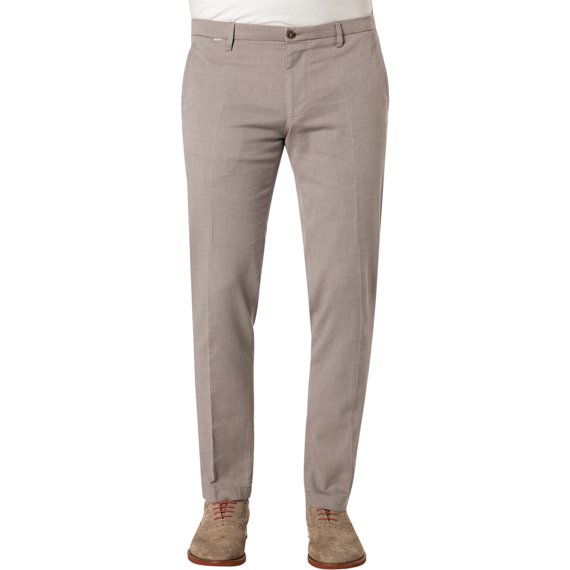 CINQUE Herren Hose beige Baumwolle meliert Slim Fit