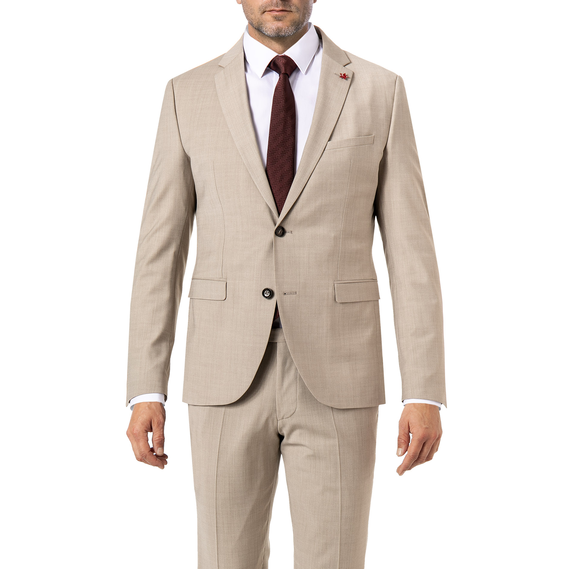 CINQUE Herren Sakko beige Schurwoll-Stretch meliert