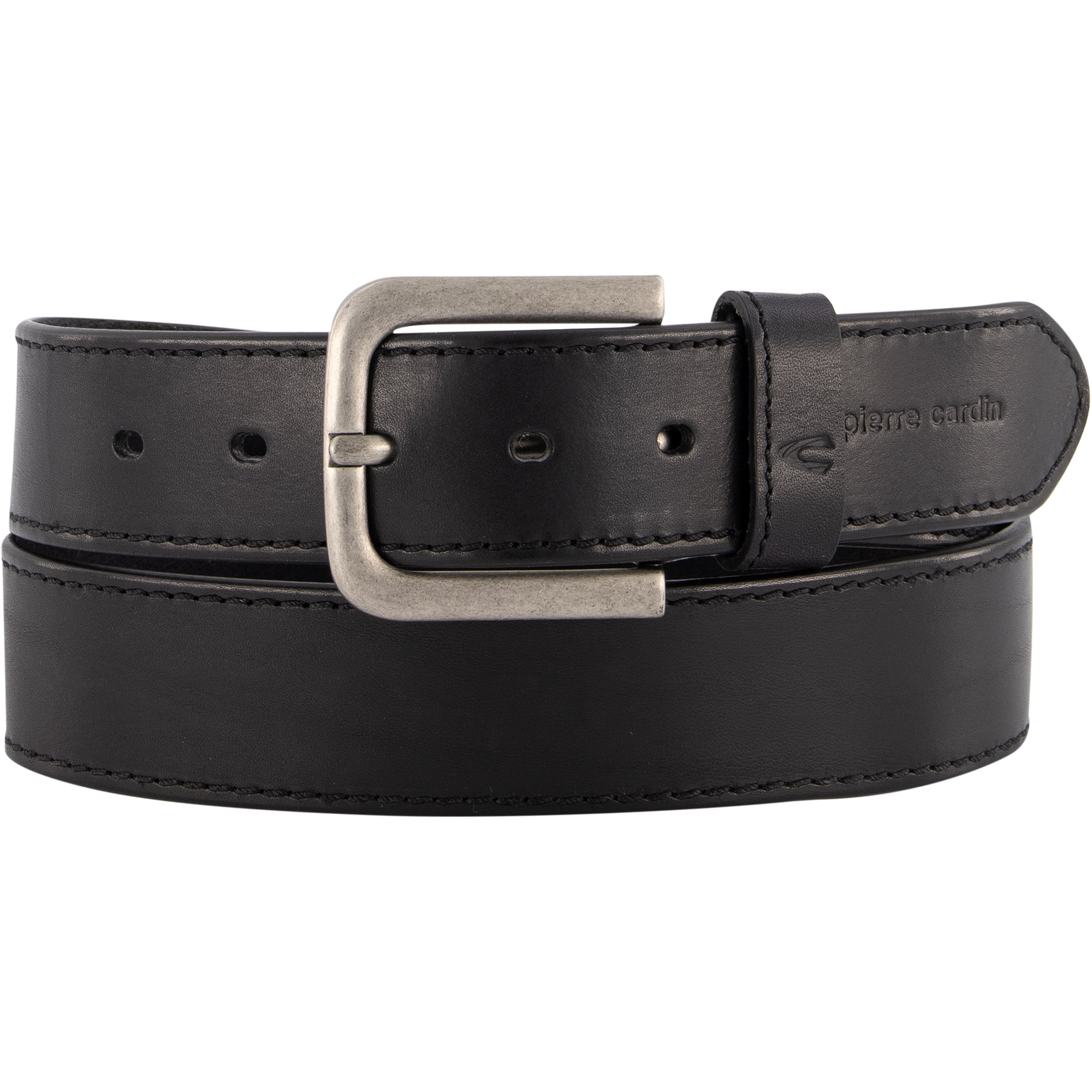 Pierre Cardin Herren Gürtel schwarz Glattleder