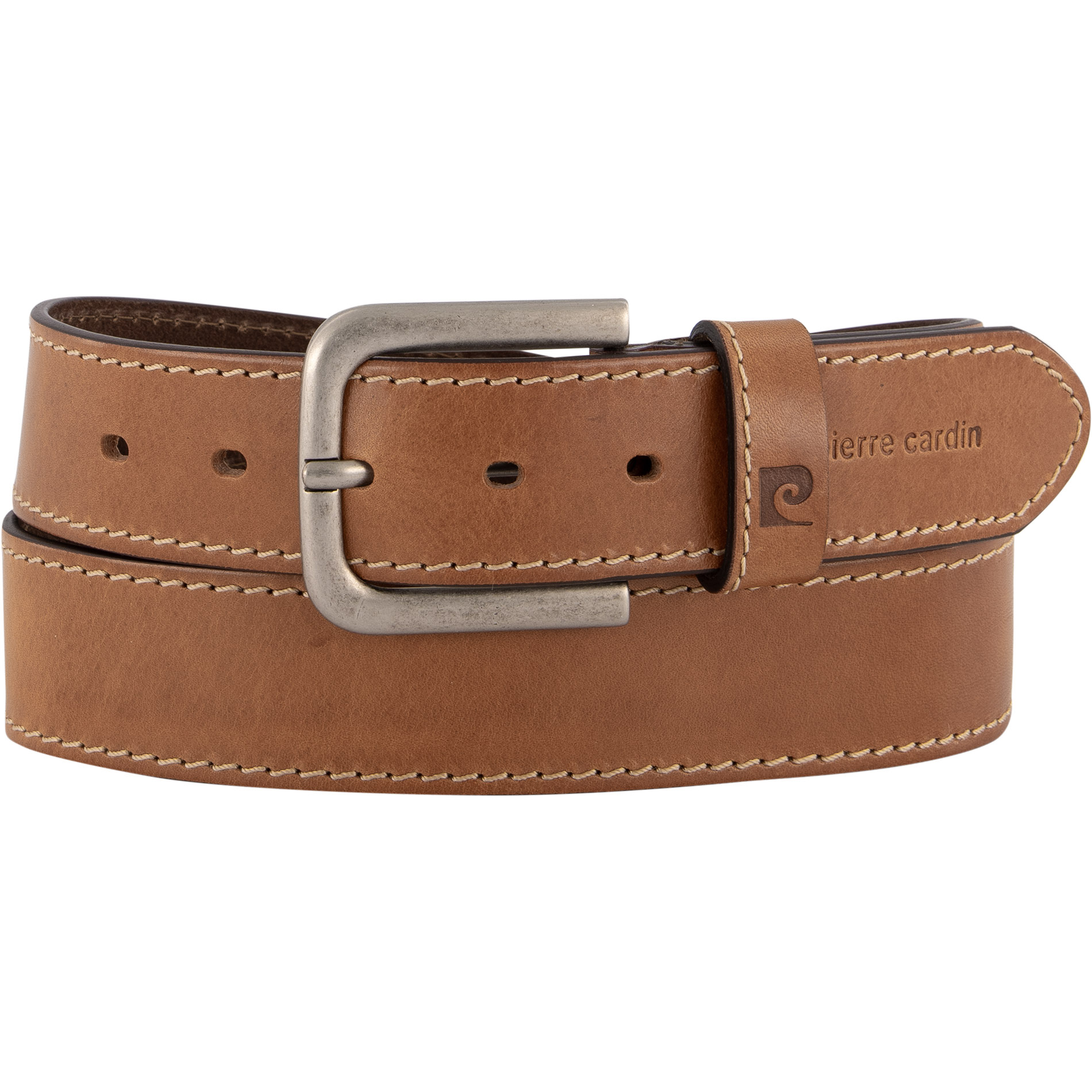Pierre Cardin Herren Gürtel braun Glattleder