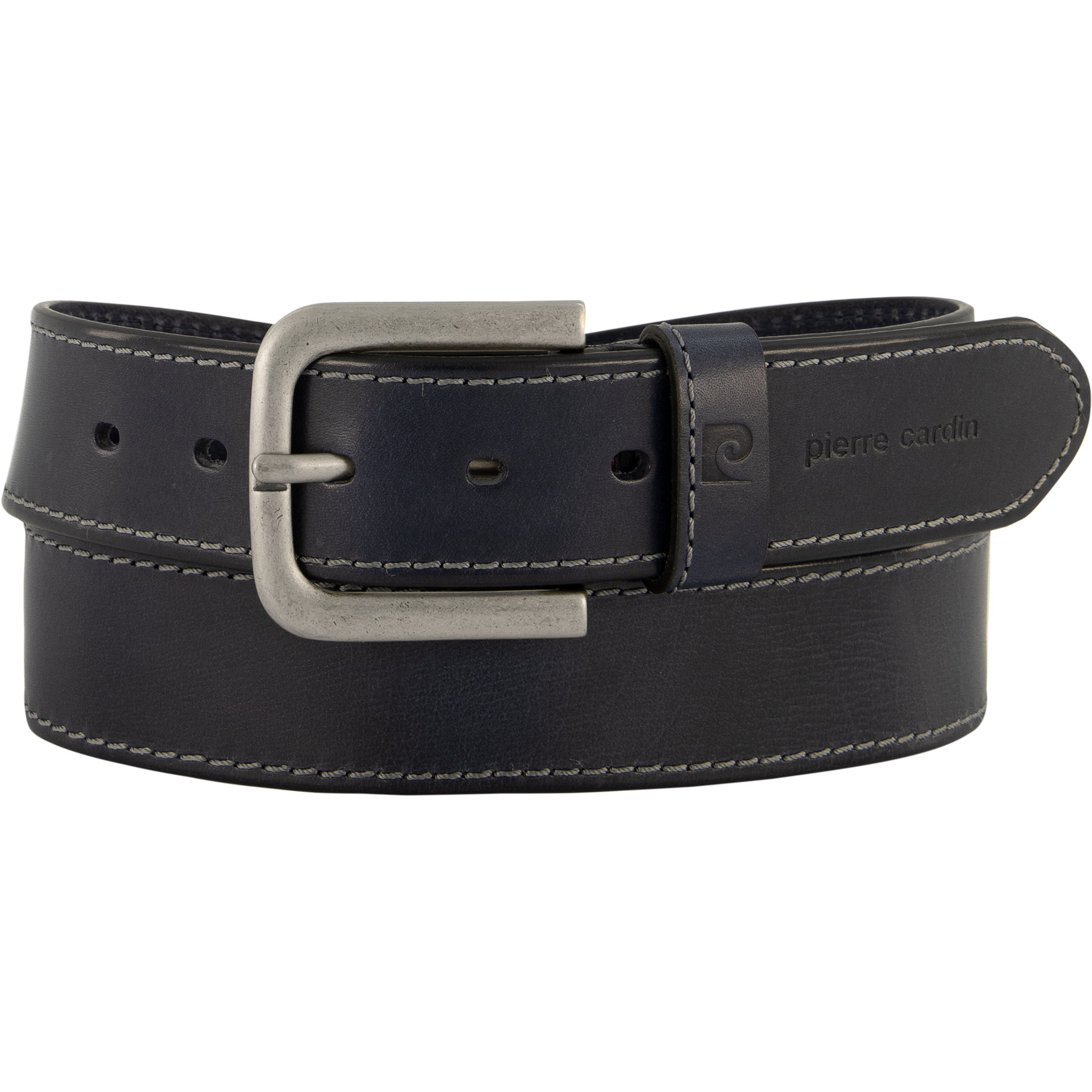 Pierre Cardin Herren Gürtel blau Glattleder