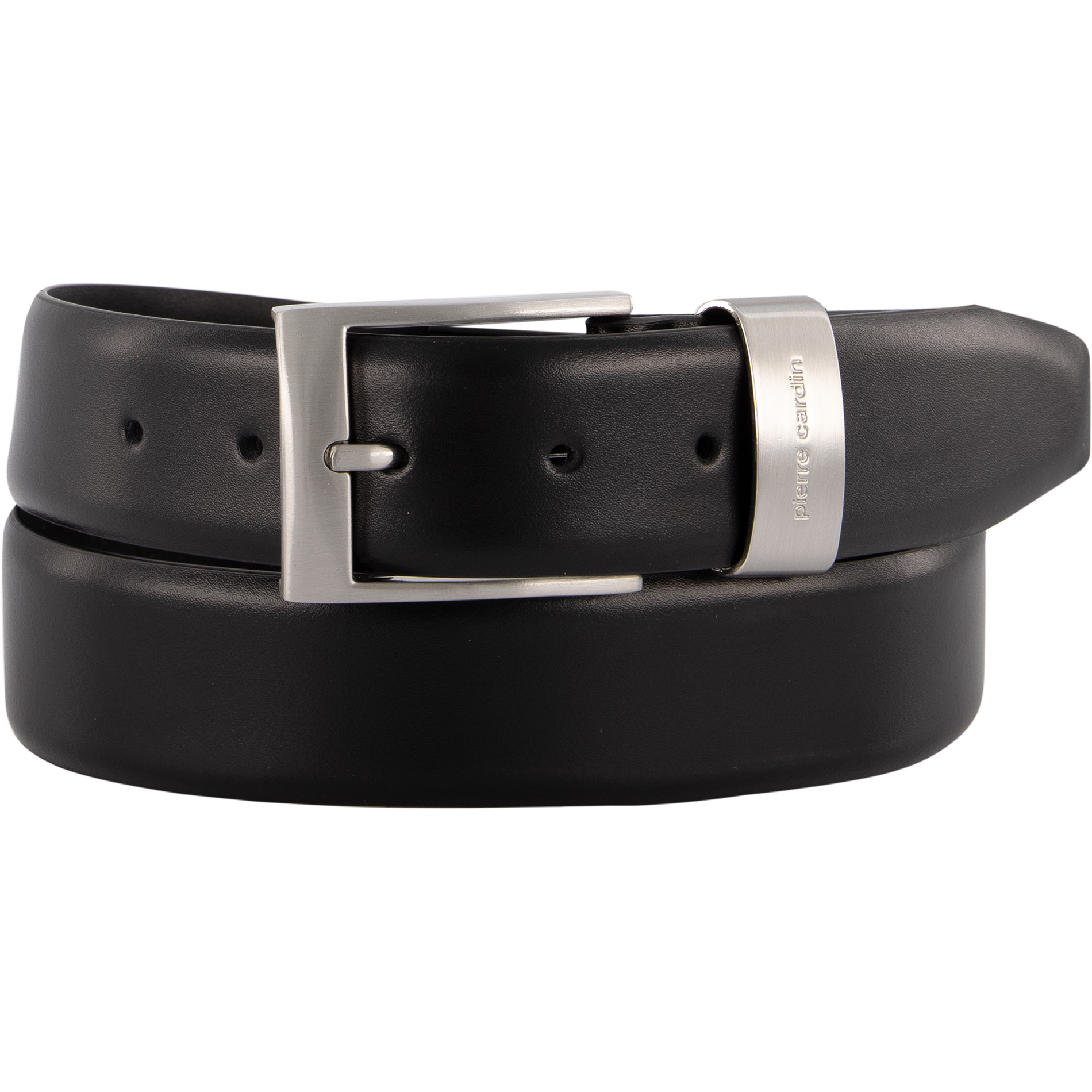 Pierre Cardin Herren Gürtel schwarz Glattleder