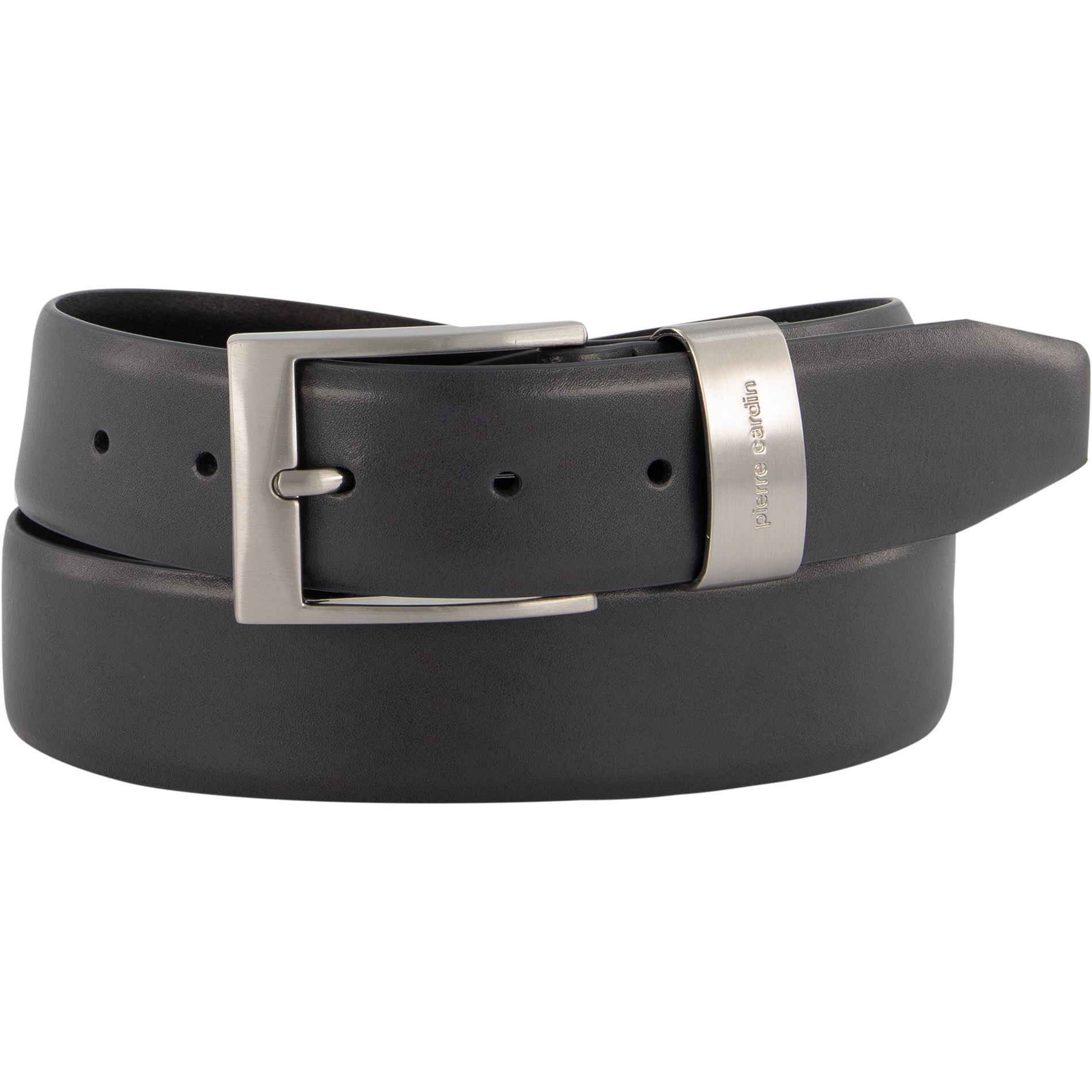 Pierre Cardin Herren Gürtel grau Glattleder