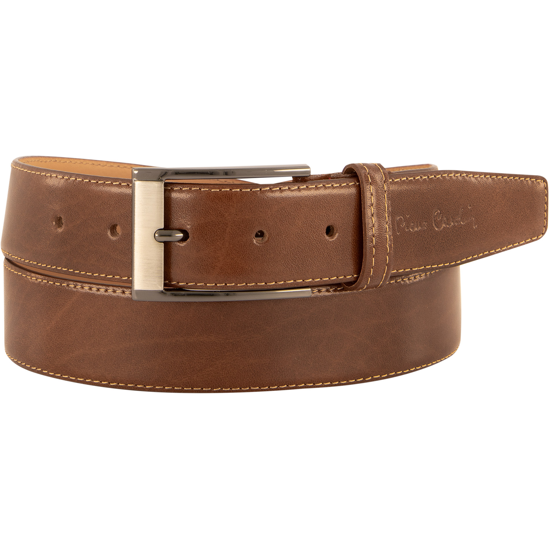 Pierre Cardin Herren Gürtel braun Glattleder