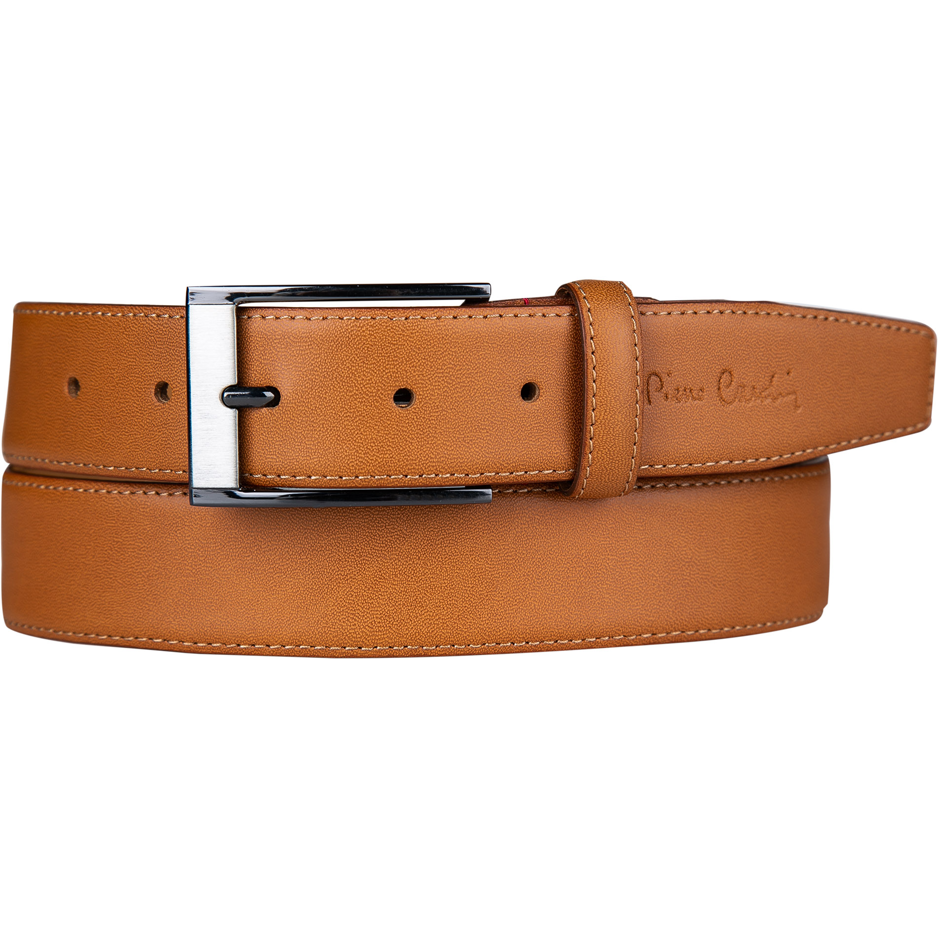 Pierre Cardin Herren Gürtel braun Glattleder