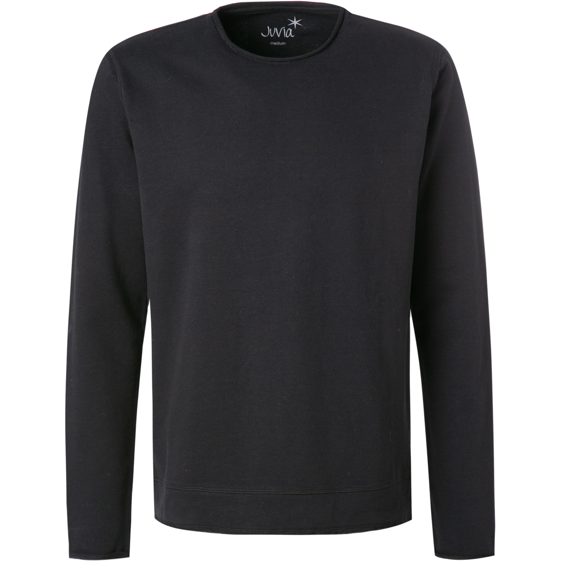 JUVIA Herren Sweatshirt schwarz Baumwolle unifarben