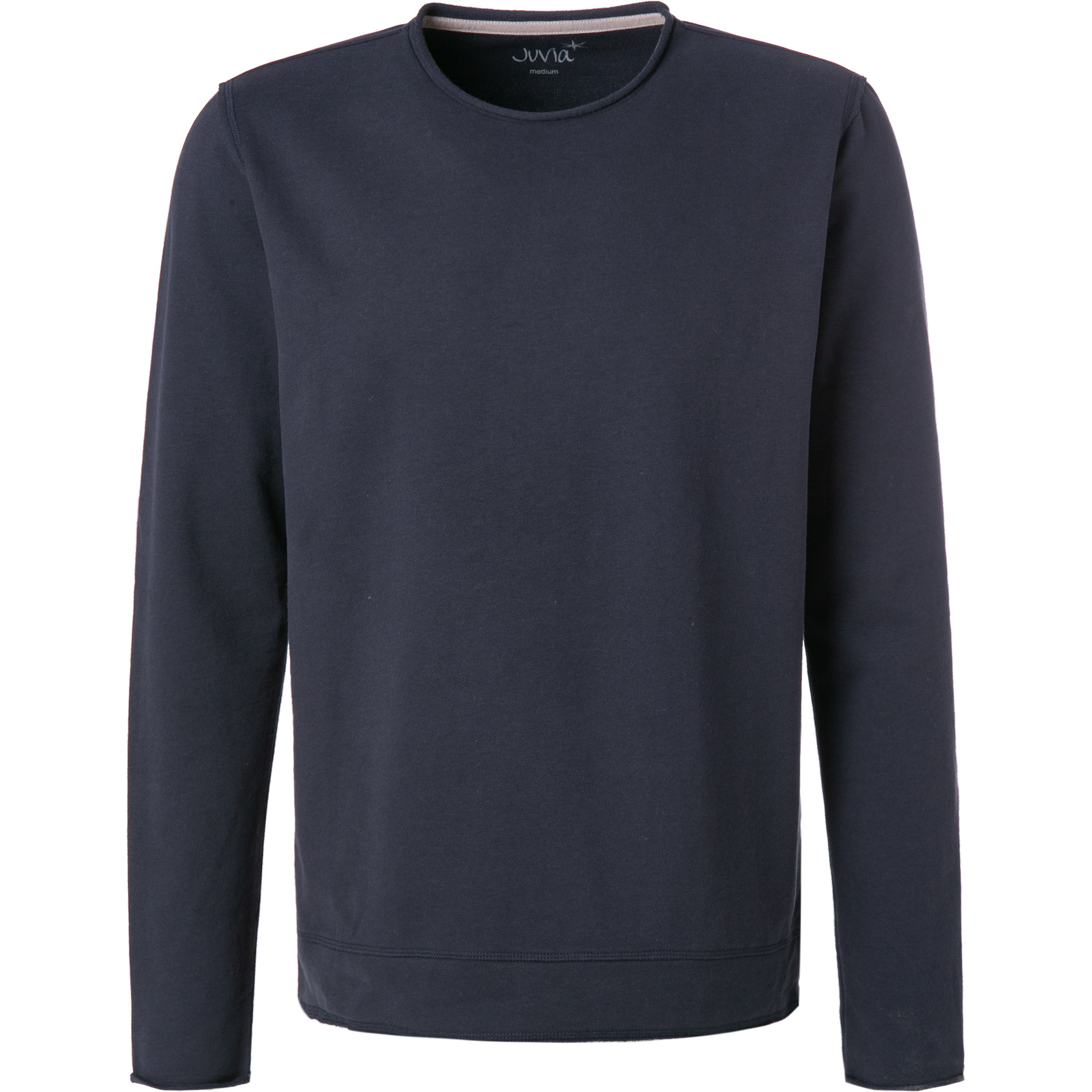 JUVIA Herren Sweatshirt blau Baumwolle unifarben