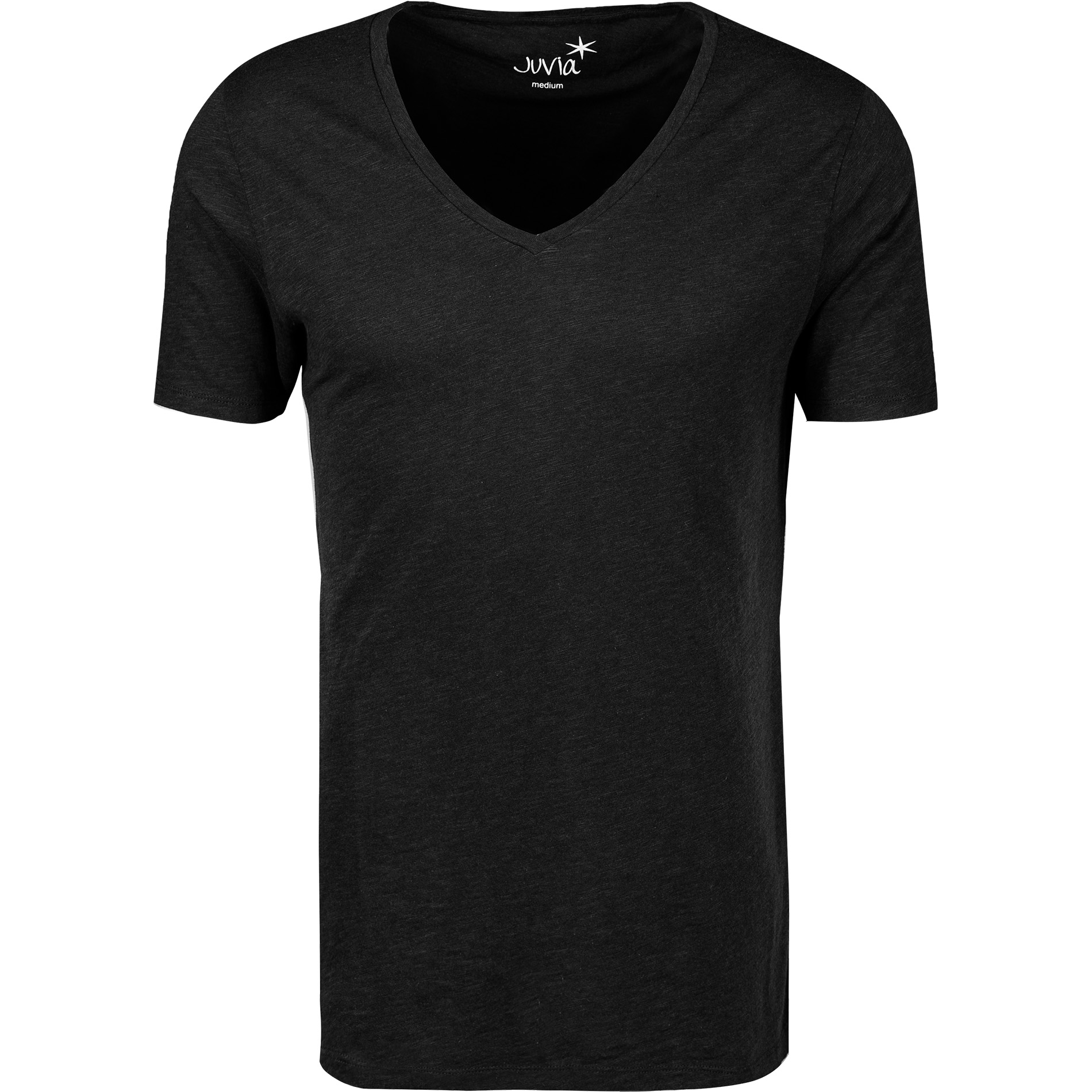 JUVIA Herren T-Shirt schwarz Baumwolle