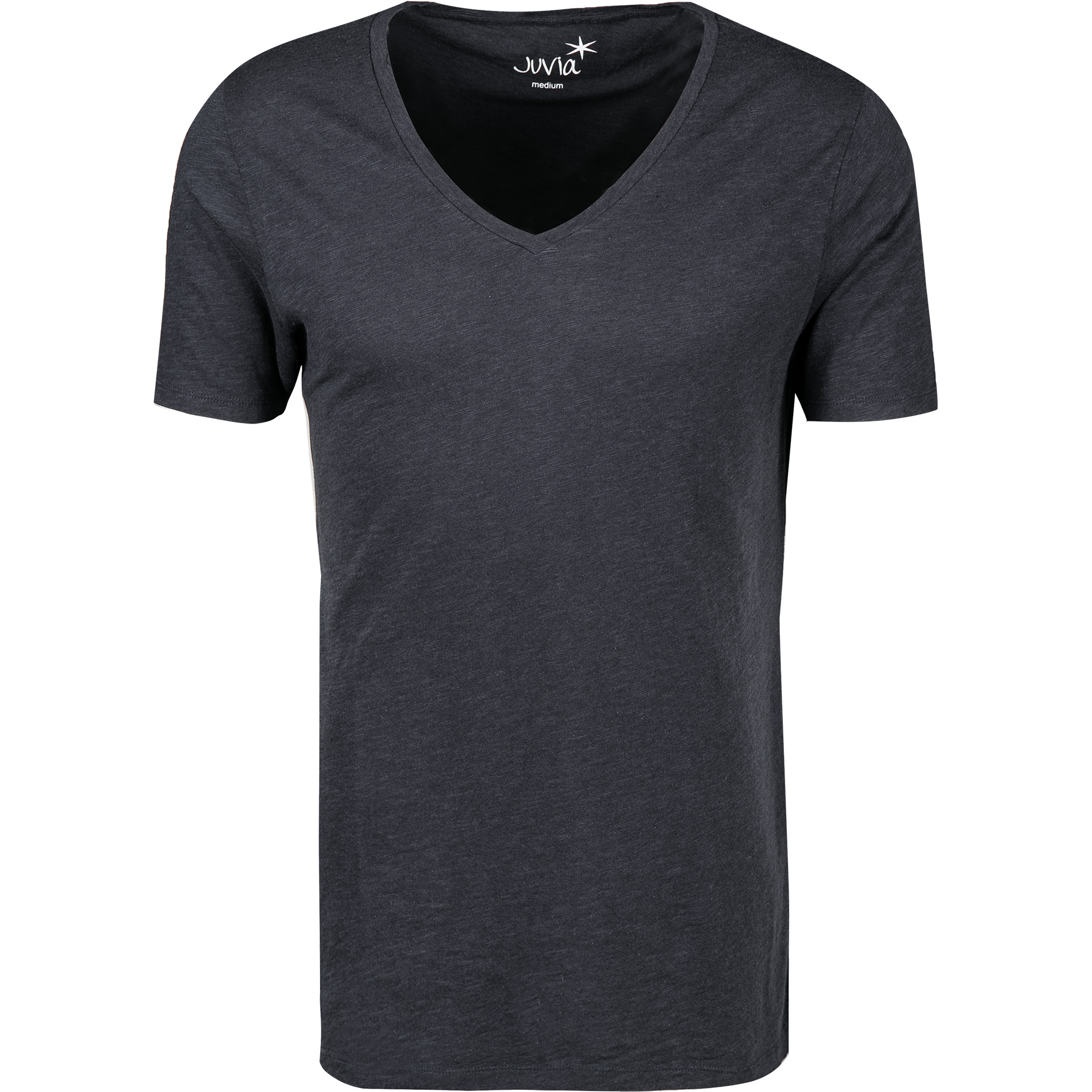JUVIA Herren T-Shirt blau Baumwolle meliert