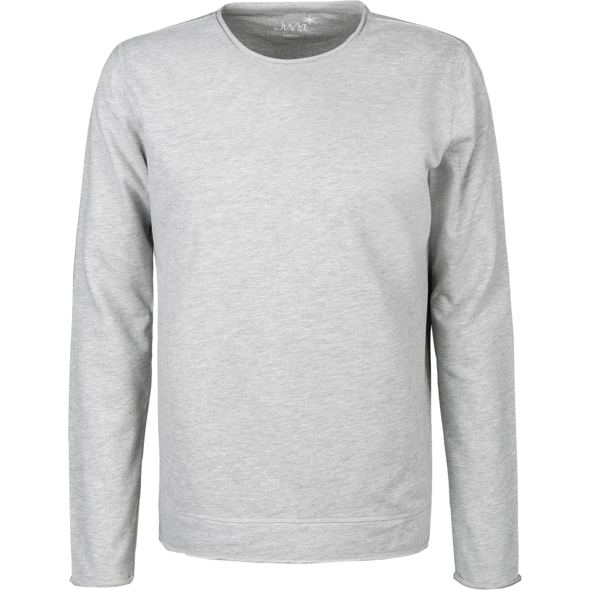 JUVIA Herren Sweatshirt grau Baumwolle meliert
