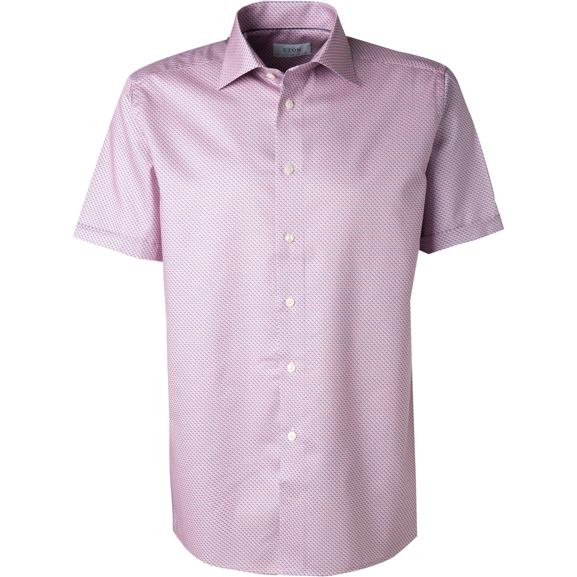 ETON Herren Kurzarmhemd rosa gemustert Slim Fit