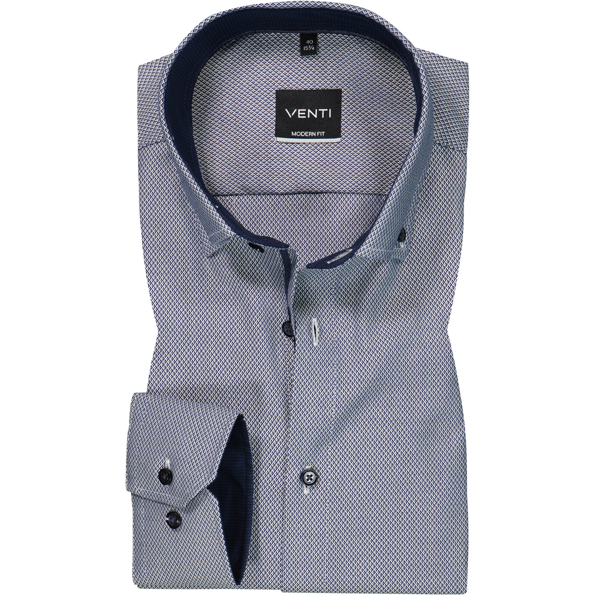 VENTI Herren Hemd blau Baumwolle