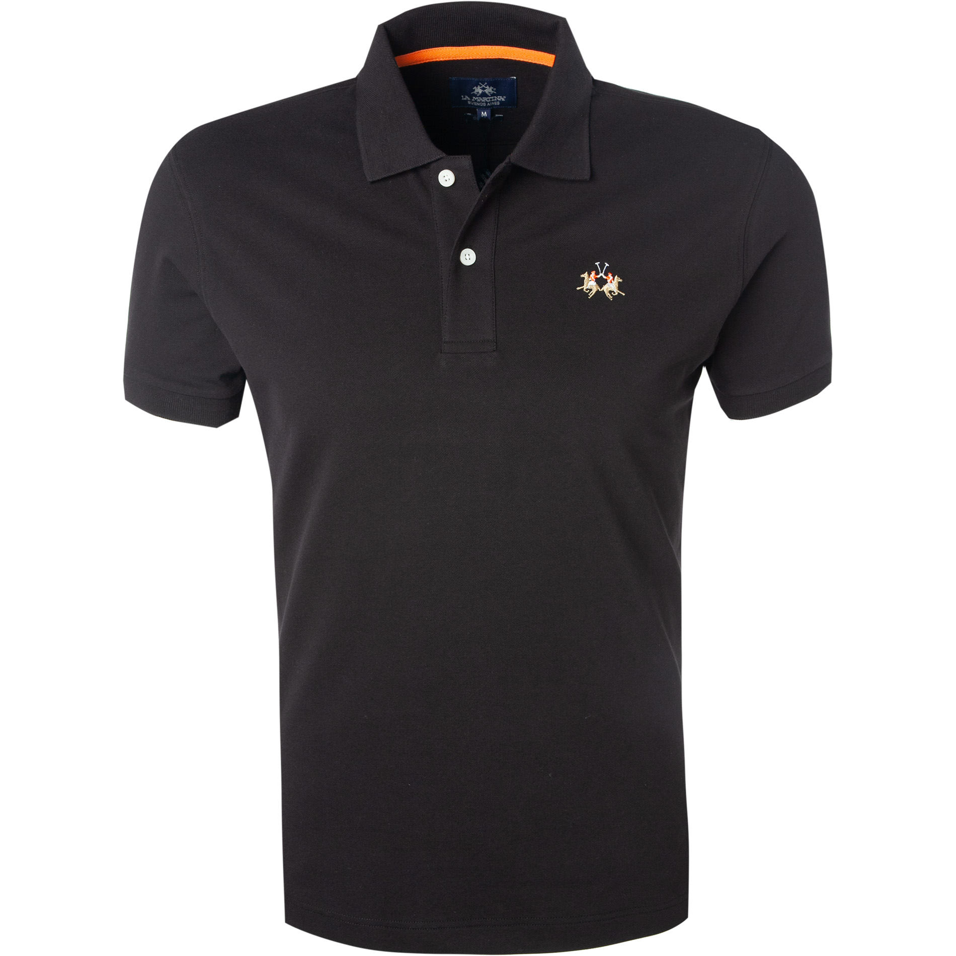 LA MARTINA Herren Polo-Shirt schwarz Slim Fit