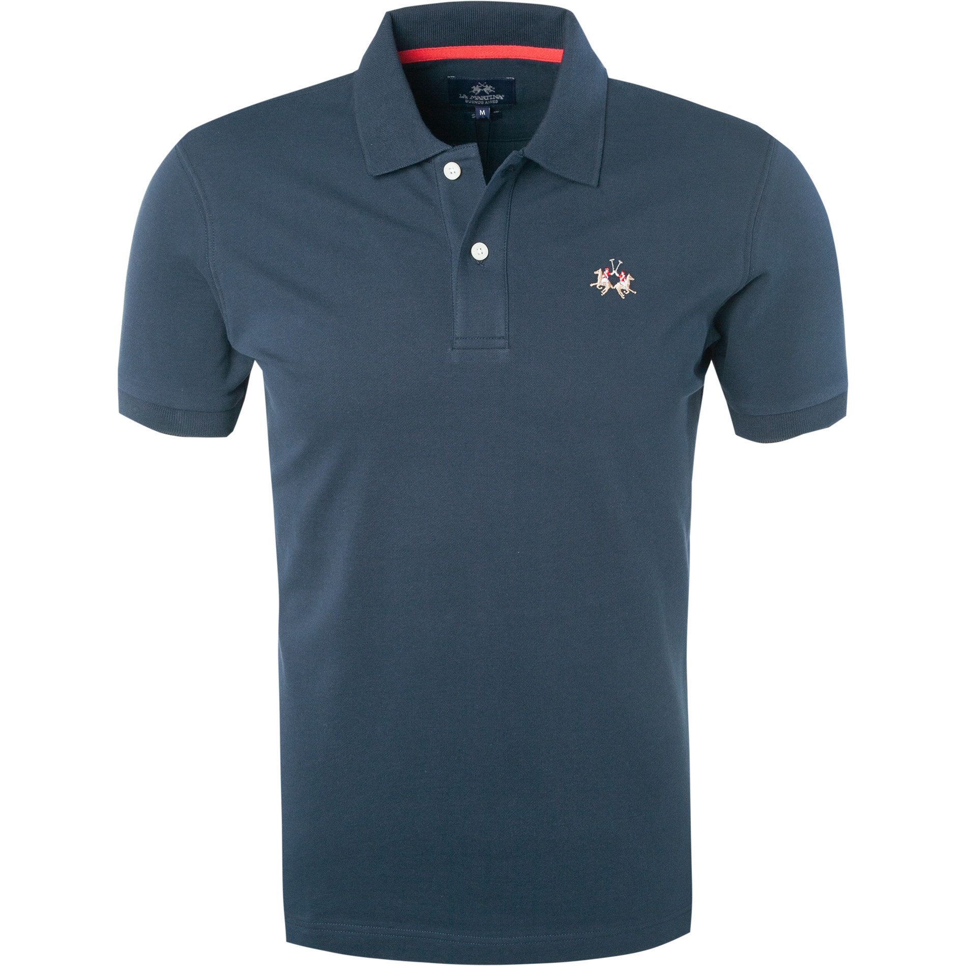 LA MARTINA Herren Polo-Shirt blau Baumwoll-Piqué Slim Fit