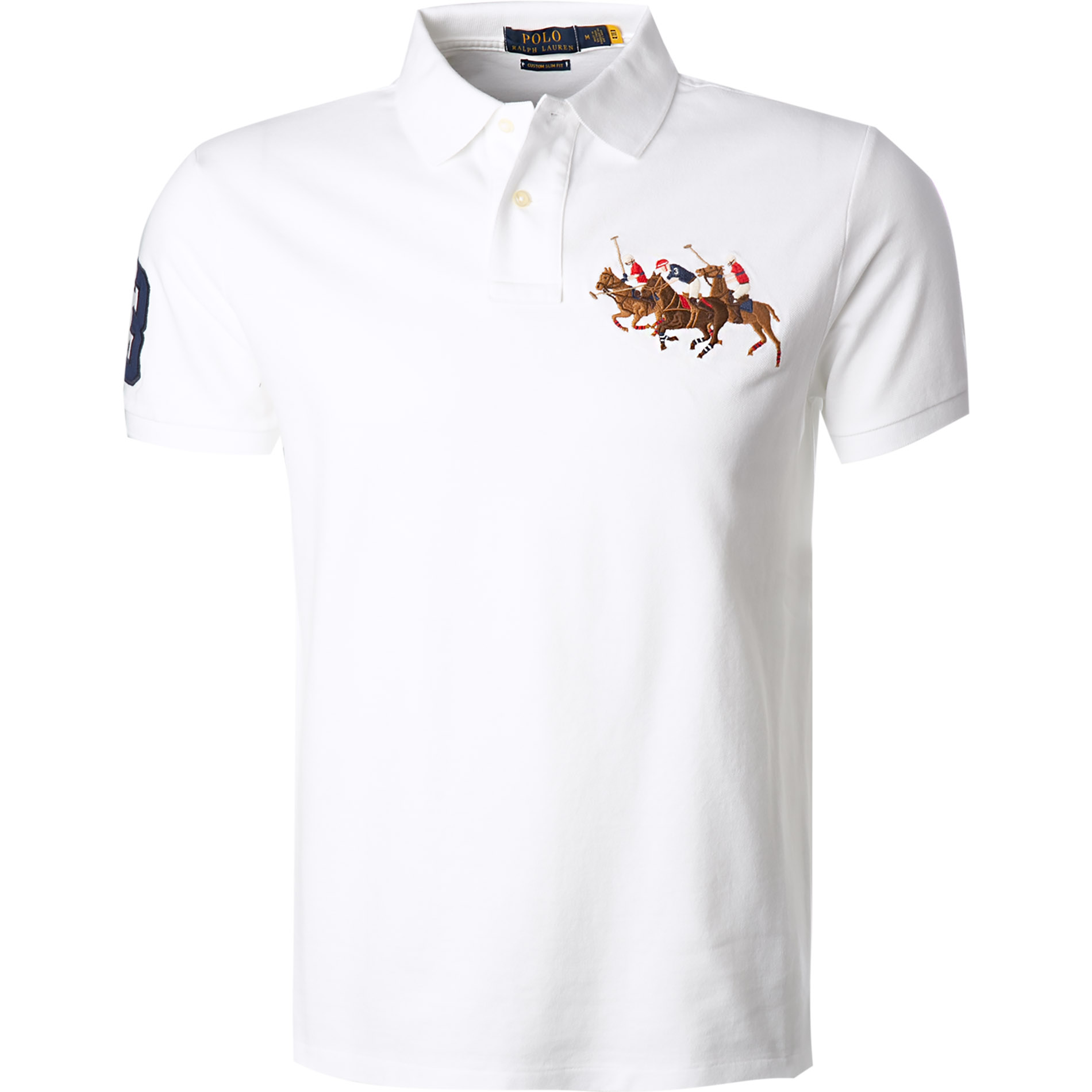 Polo Ralph Lauren Herren Polo-Shirt weiß Baumwoll-Piqué Slim Fit