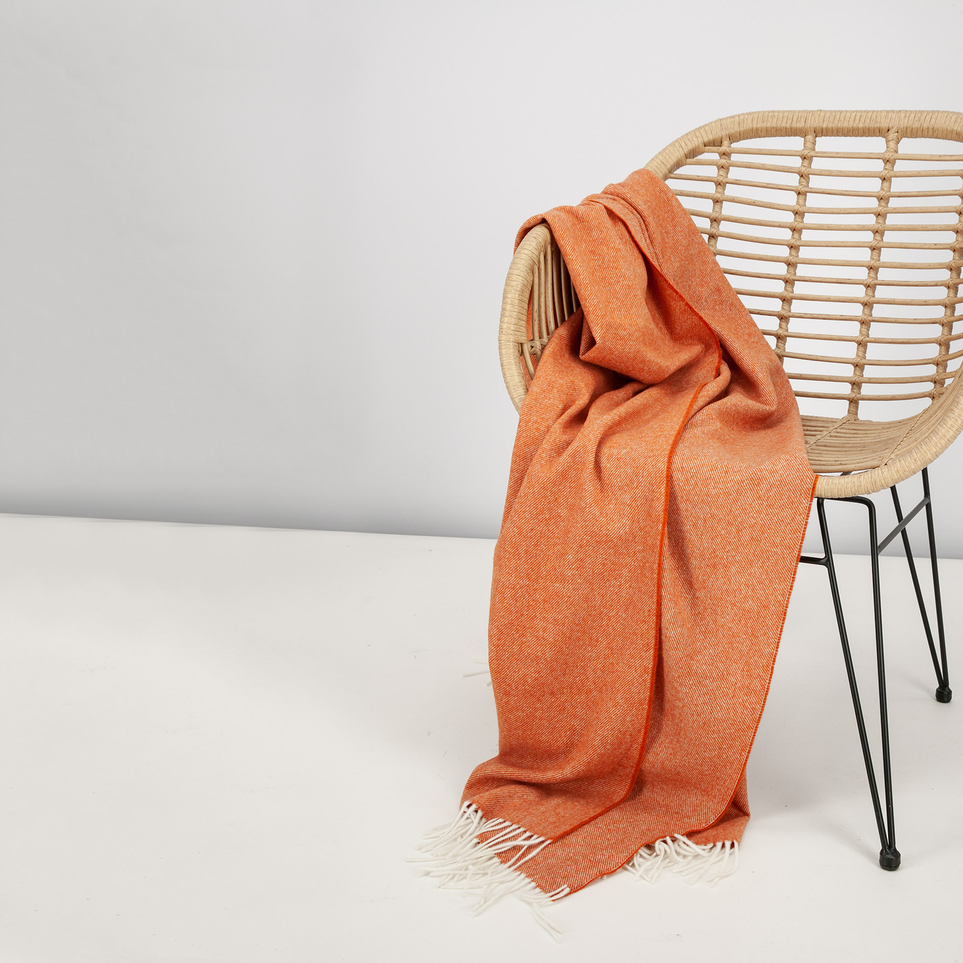 Eagle Herren Decke orange Wolle meliert