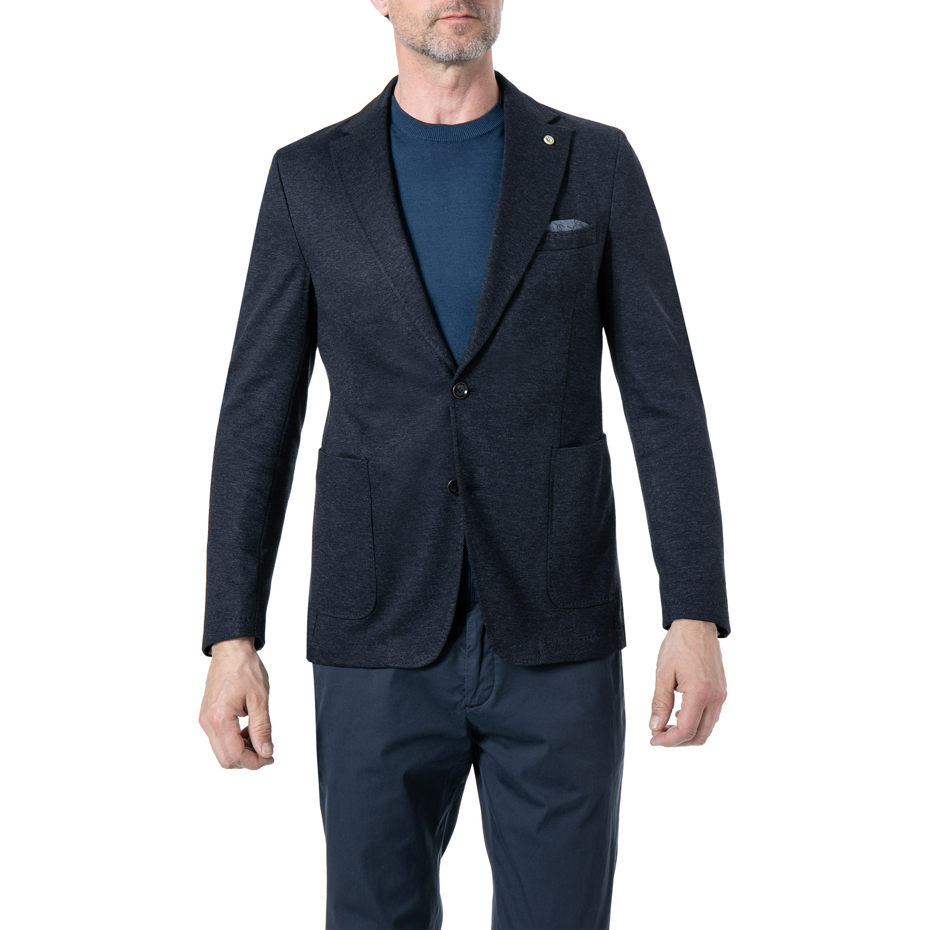 Carl Gross Herren Sakko blau Jersey