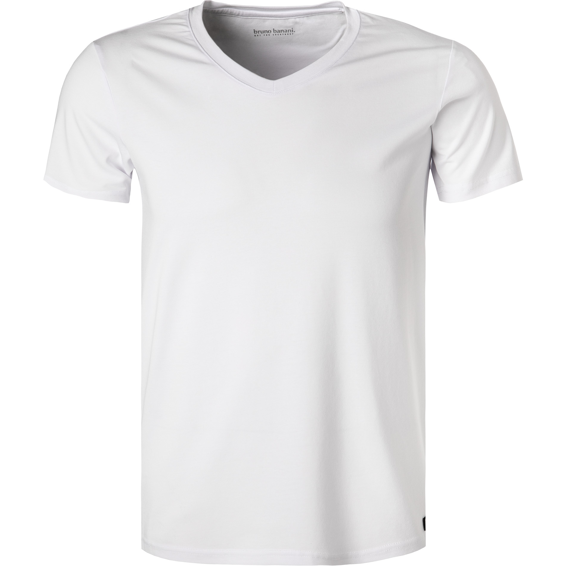 bruno banani Herren V-Shirt weiß Baumwolle & Mix unifarben
