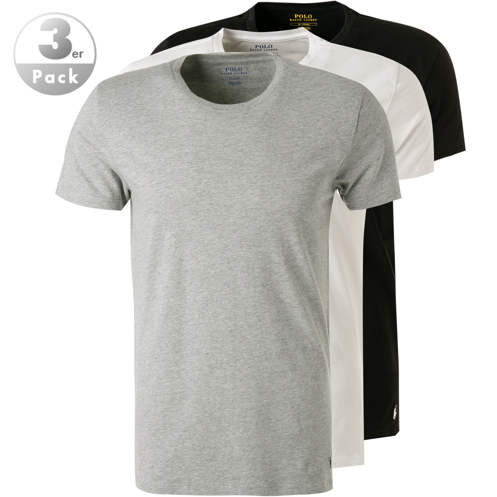 Polo Ralph Lauren Herren T-Shirts grau Reine Baumwolle unifarben