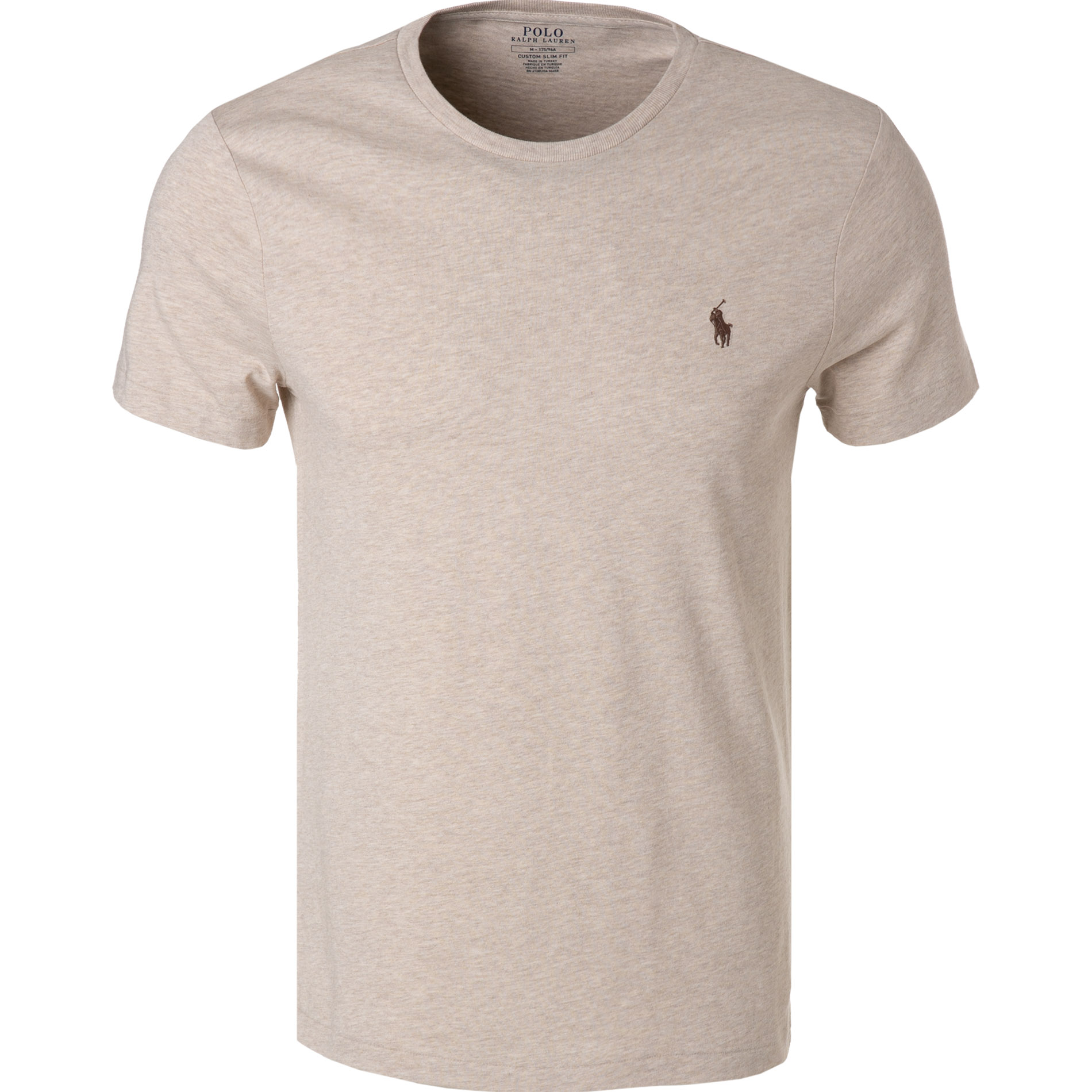 Polo Ralph Lauren Herren T-Shirt beige meliert Slim Fit