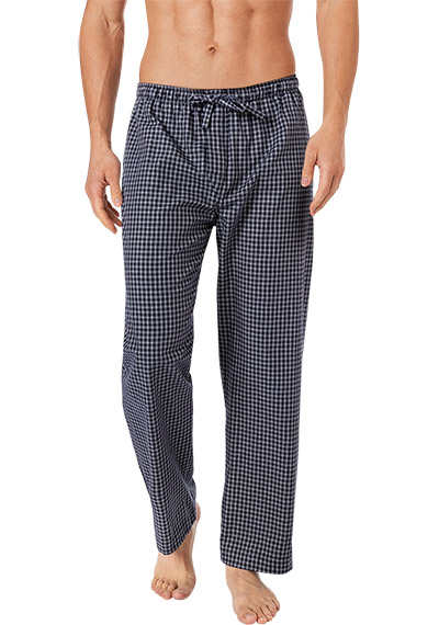 Pyjamahose, Baumwolle, marineblau kariert